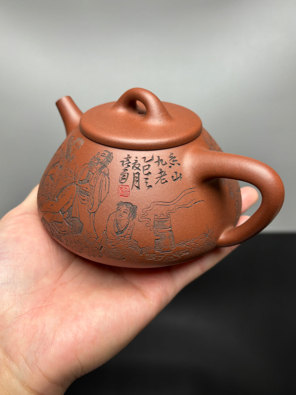 中华神刀·刻绘巅峰 杨喜雨大师顶流臻品《子冶石瓢壶》原矿极品底槽清·410cc