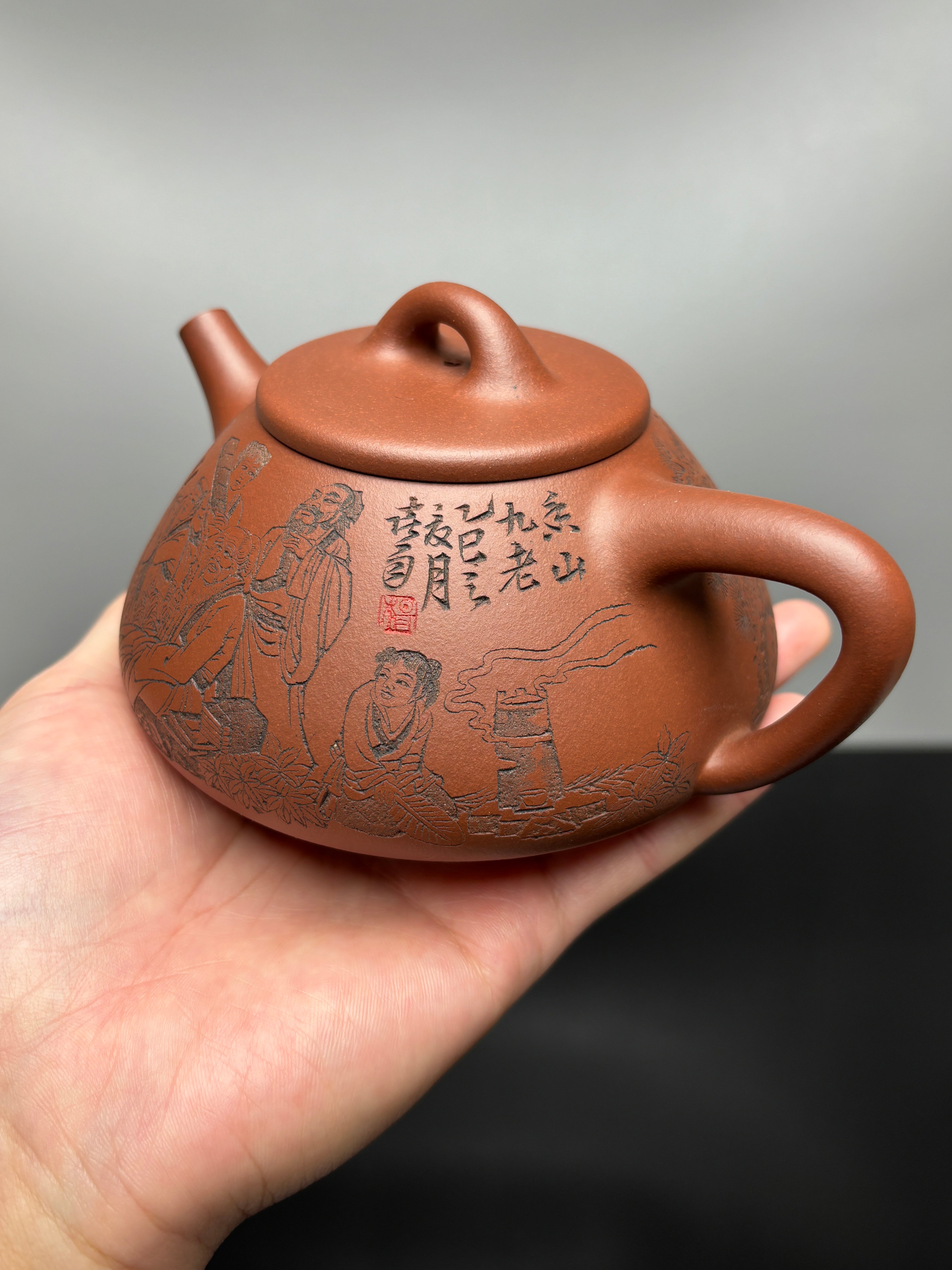 中华神刀·刻绘巅峰 杨喜雨大师顶流臻品《子冶石瓢壶》原矿极品底槽清·410cc
