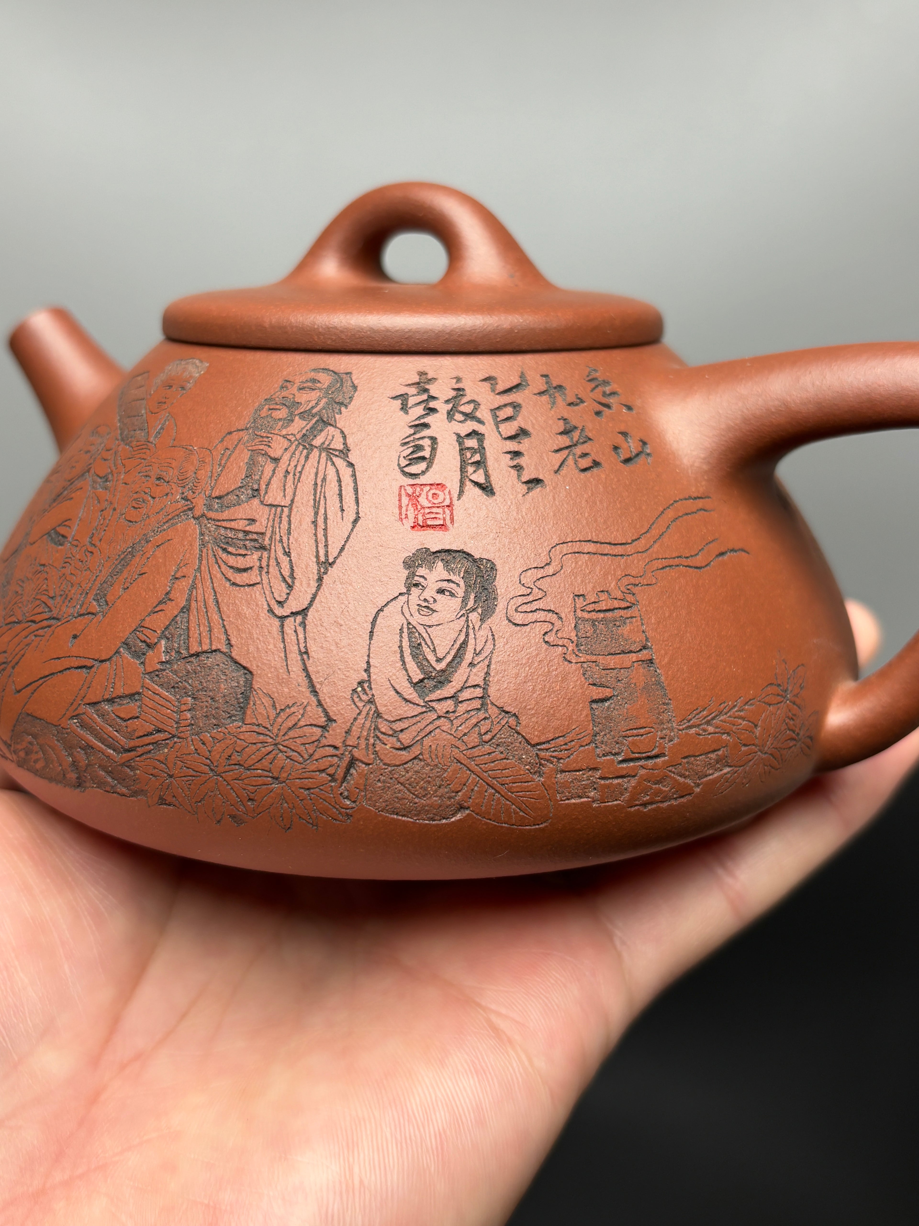 中华神刀·刻绘巅峰 杨喜雨大师顶流臻品《子冶石瓢壶》原矿极品底槽清·410cc