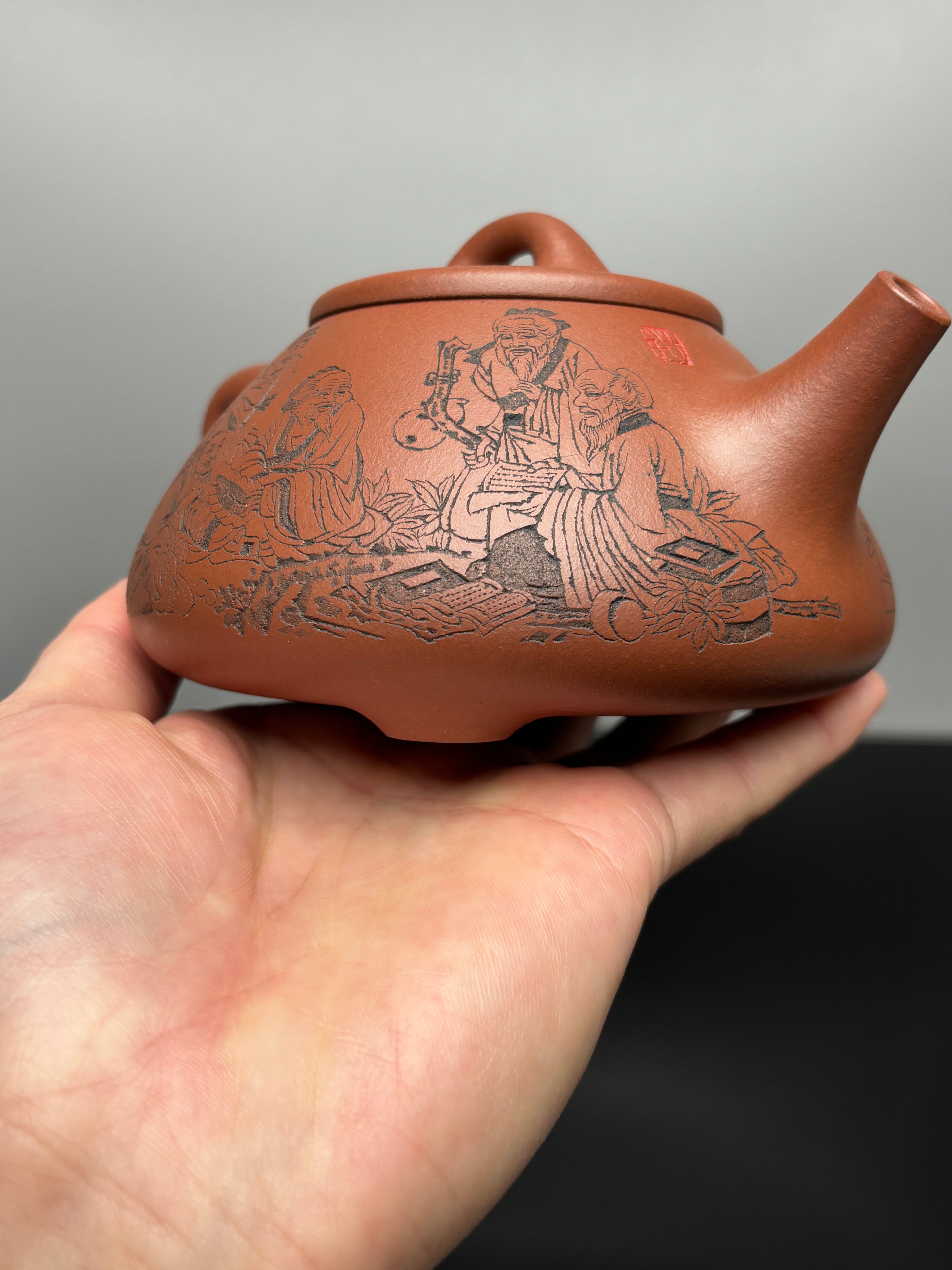 中华神刀·刻绘巅峰 杨喜雨大师顶流臻品《子冶石瓢壶》原矿极品底槽清·410cc