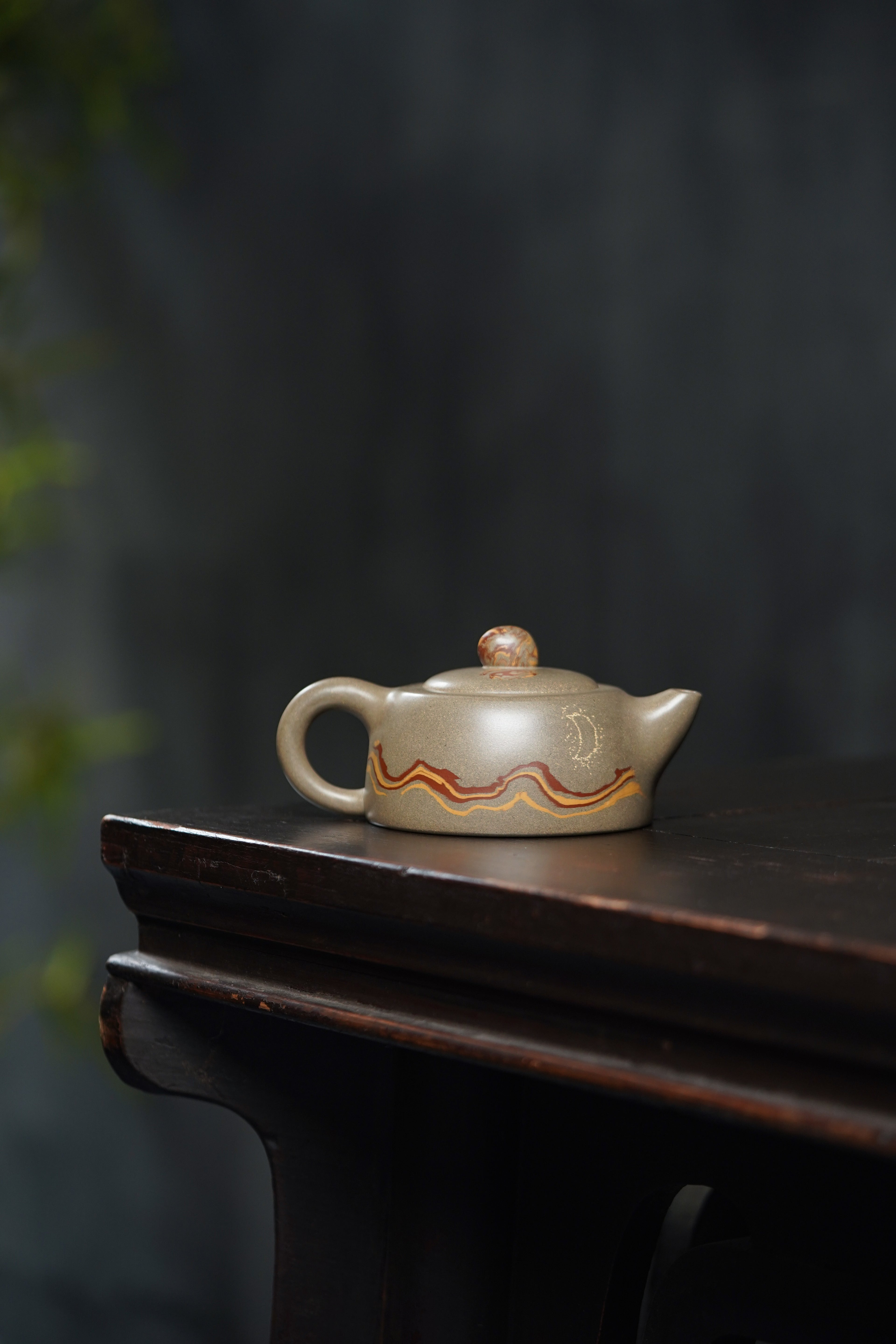 范泽锋大师高徒·省大师邱爽紫砂潜力重器【天际壶】雨花石 原矿极品蟹壳青·190cc