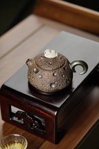 新品🉐紫砂与雕塑融合·原创艺术重器【奔月壶】原矿优质紫茄泥·200cc 原创紫砂艺术家·朱红景