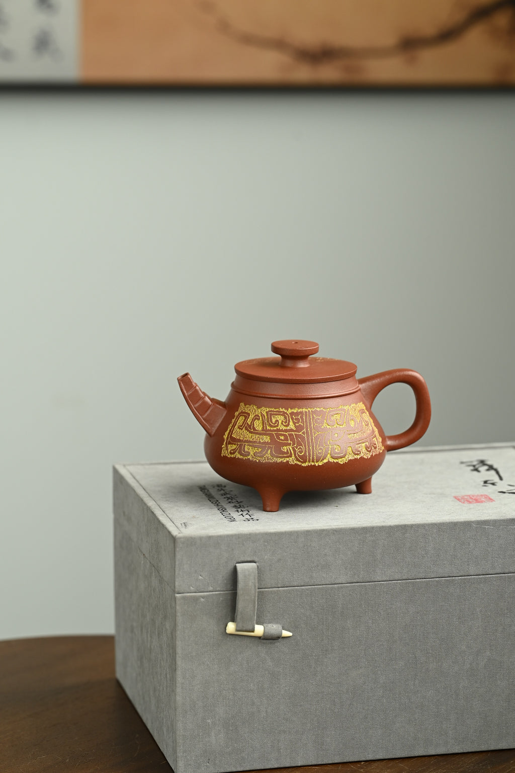 三足鼎·全手工/高工蒋锡坤作品 容量300cc/景舟红泥