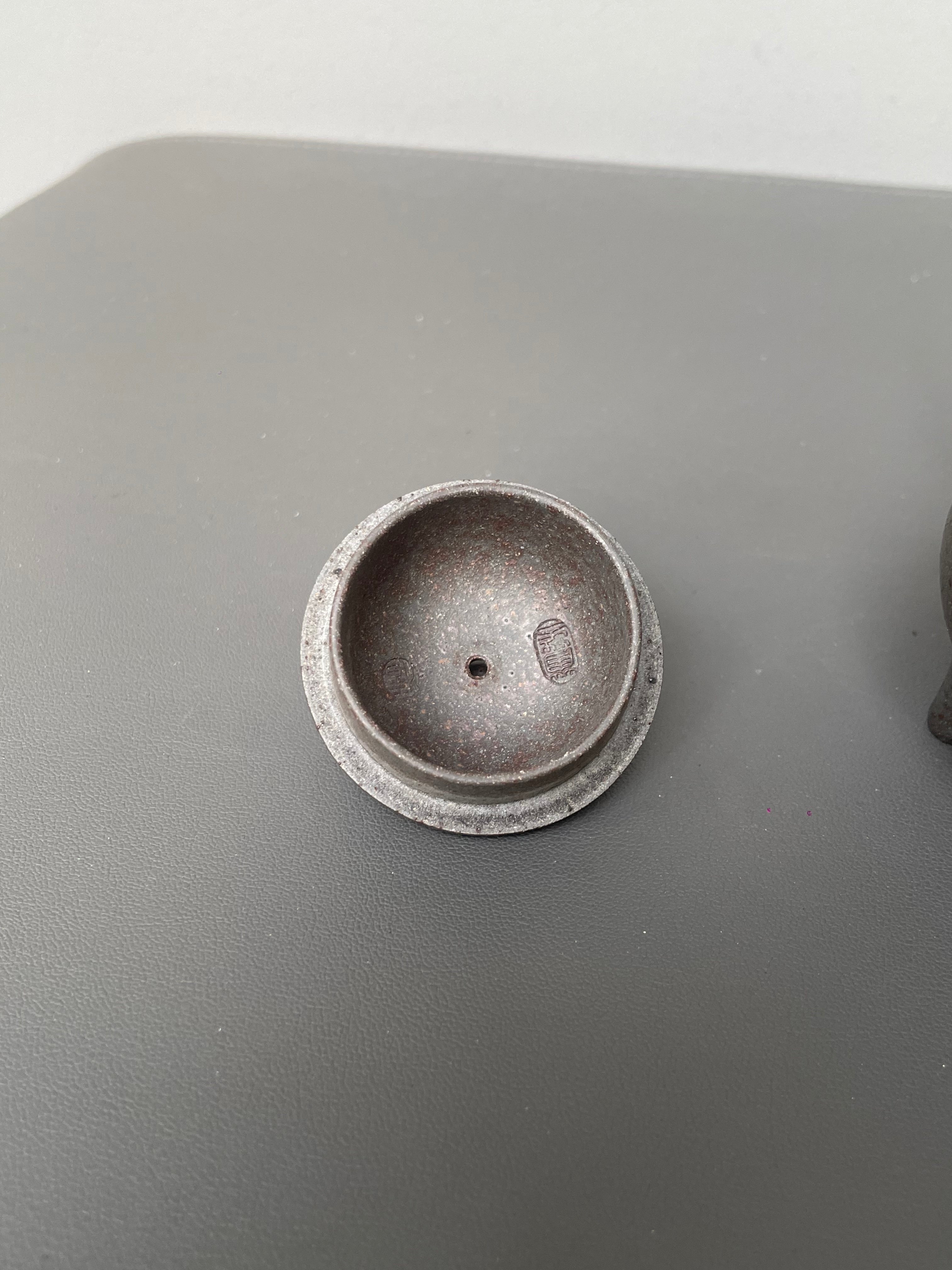 工艺美术师·精致小品佳作《三足鼎壶》收藏重器！原矿天青泥古法还原烧·150cc
