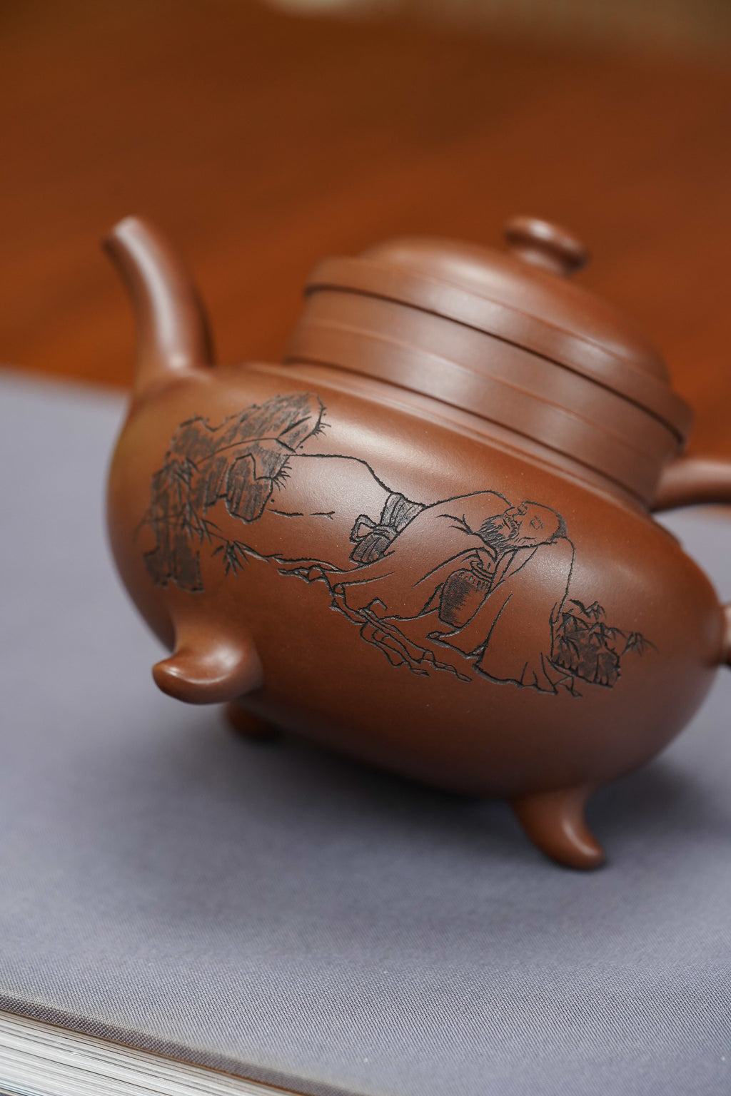 顾景舟大师高徒·双国大师李昌鸿之作【金鼎壶】原矿优质文革老紫泥·375cc