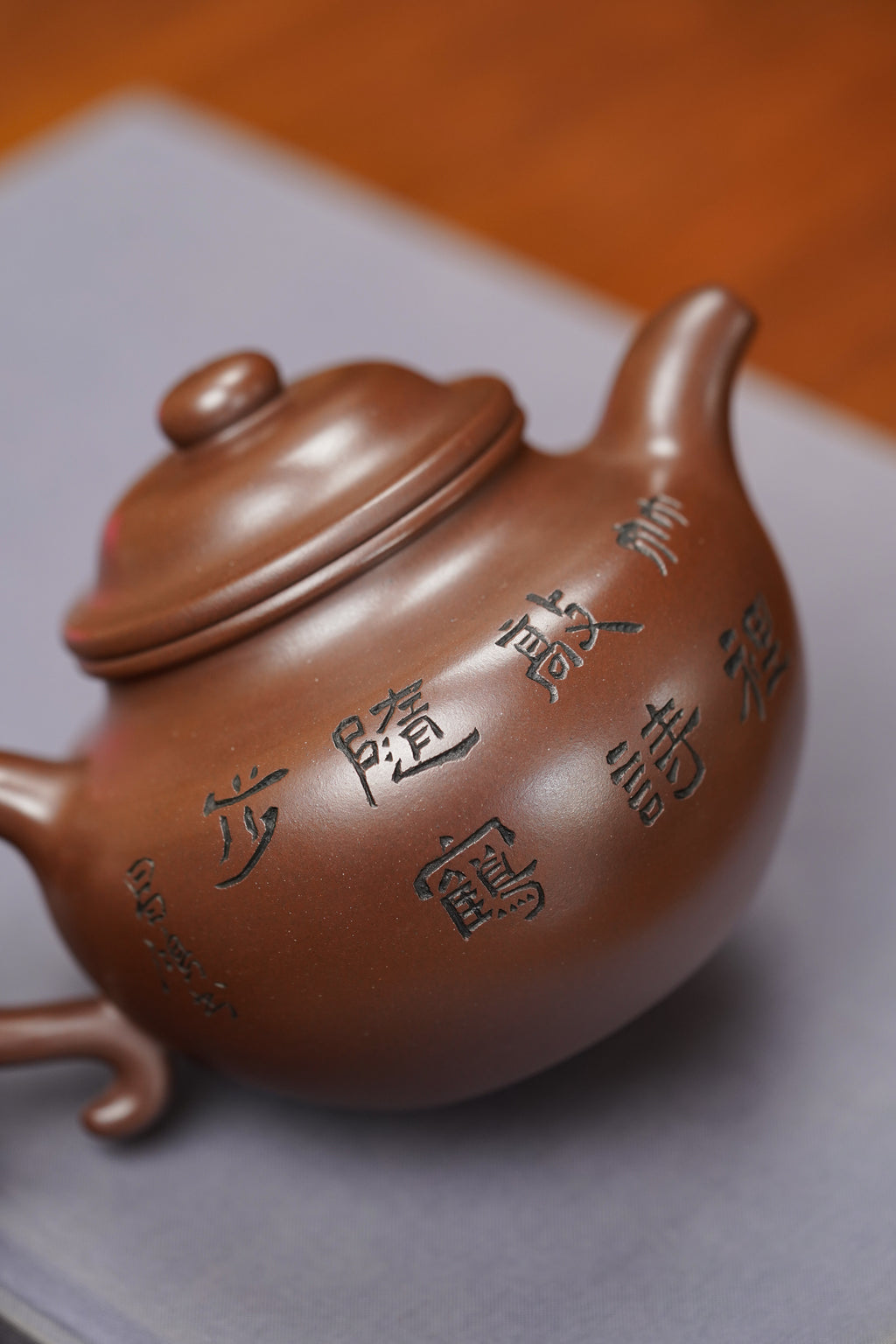 紫砂泰斗顾景舟传承·双国大师之作【莲子壶】原矿优质紫泥·400cc