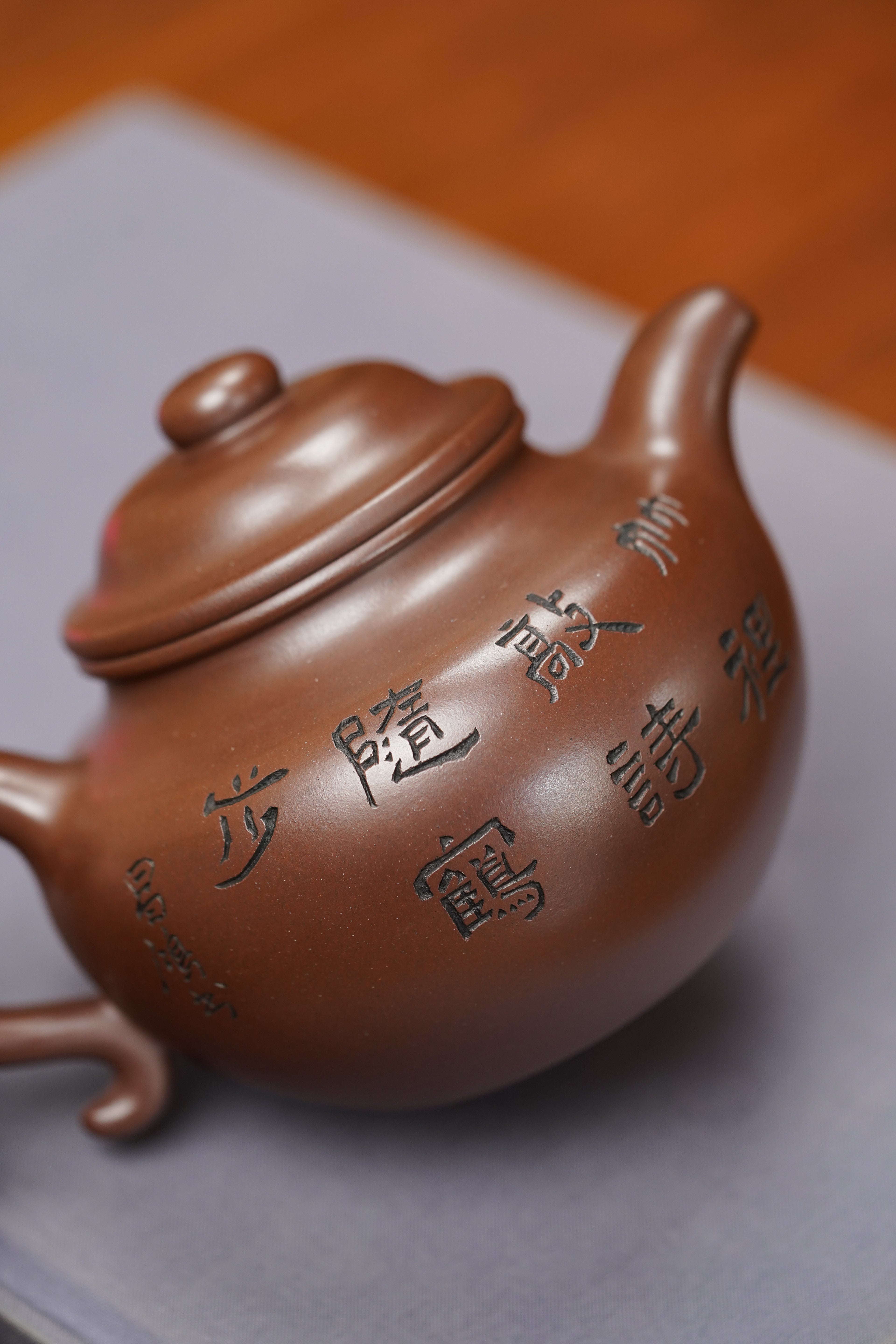 紫砂泰斗顾景舟传承·双国大师之作【莲子壶】原矿优质紫泥·400cc