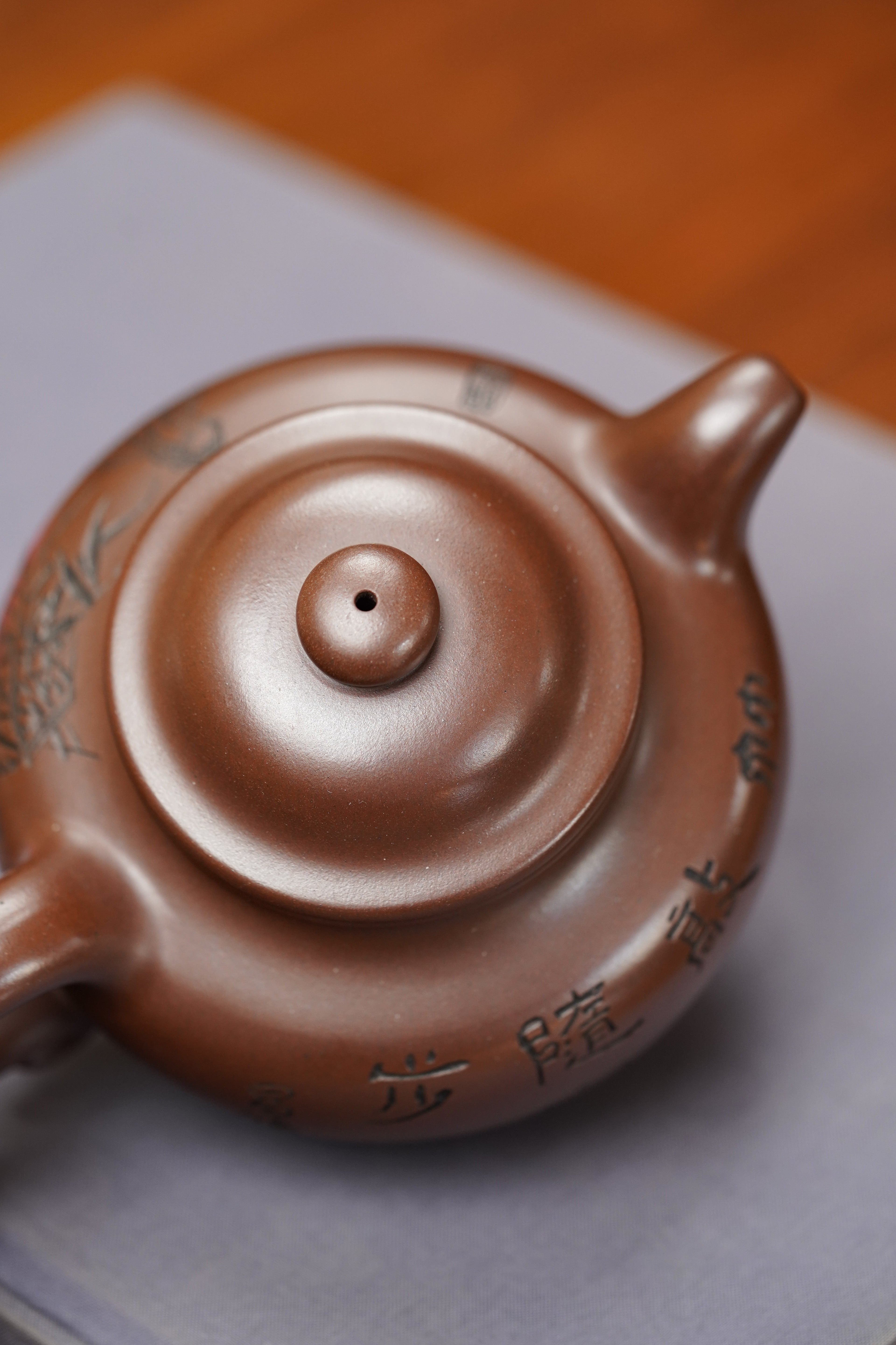 紫砂泰斗顾景舟传承·双国大师之作【莲子壶】原矿优质紫泥·400cc