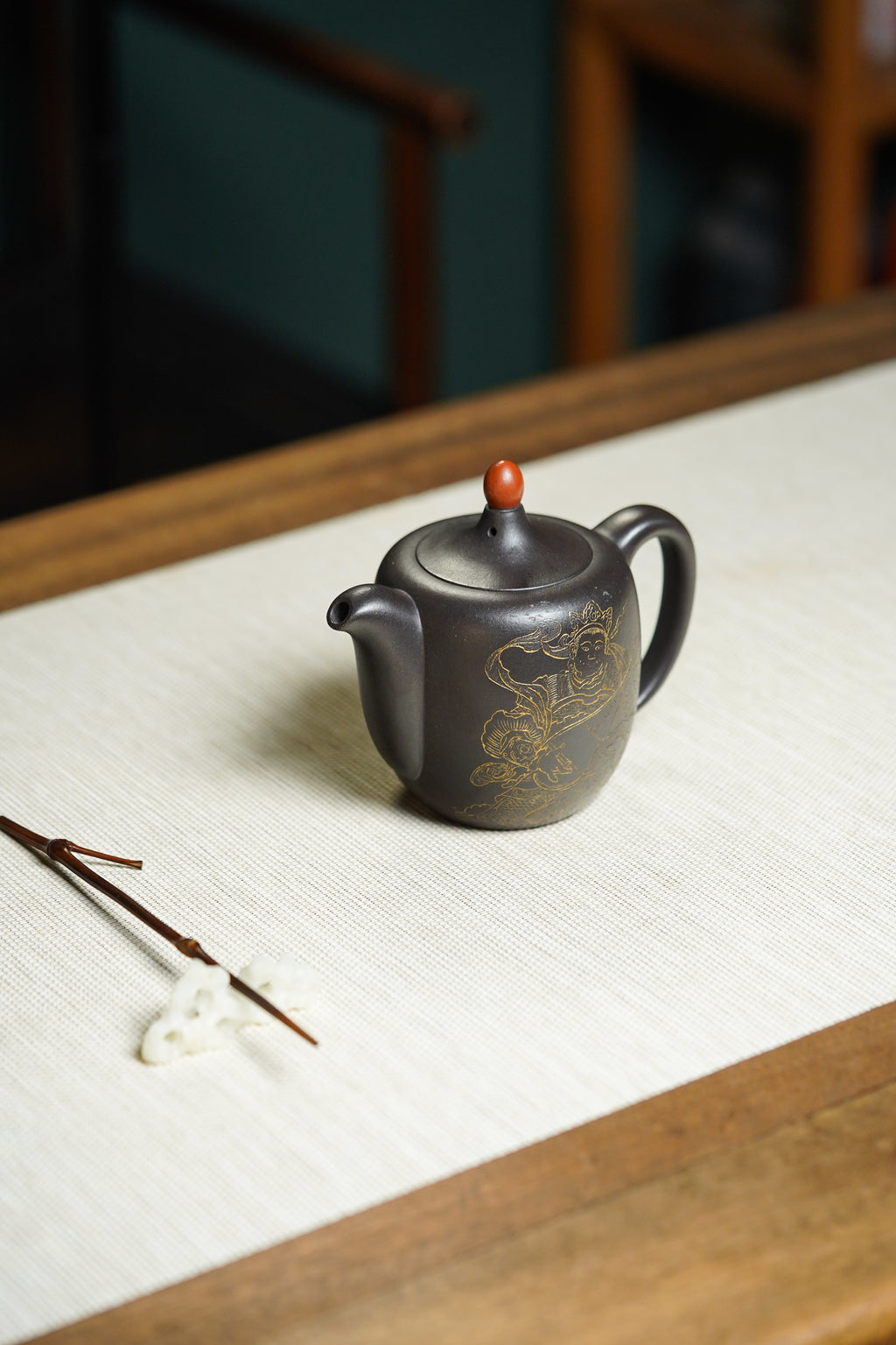 顾景舟大师高徒·双国大师李昌鸿之作【鸿运当头壶】原矿优质黑金砂·400cc