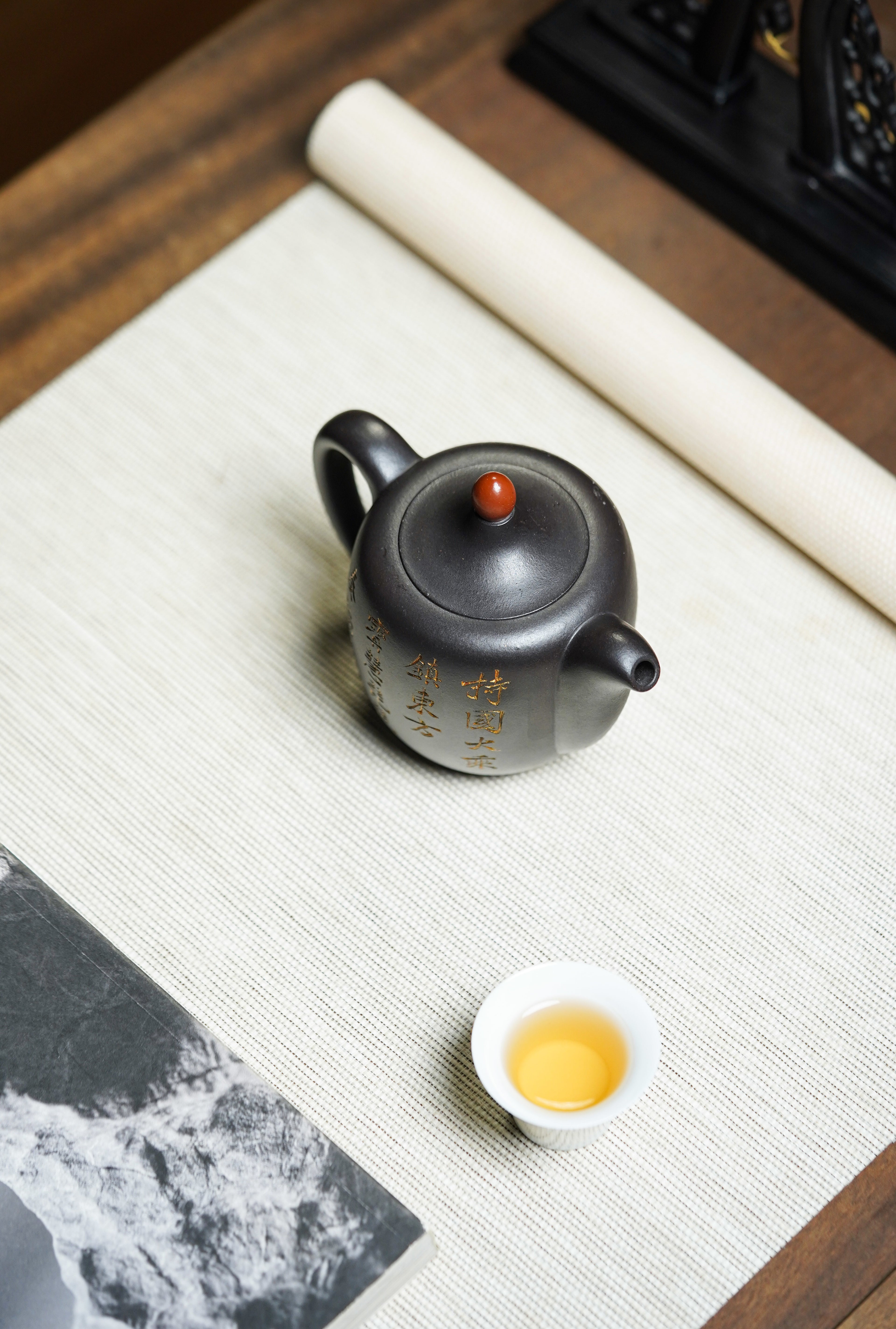 顾景舟大师高徒·双国大师李昌鸿之作【鸿运当头壶】原矿优质黑金砂·400cc