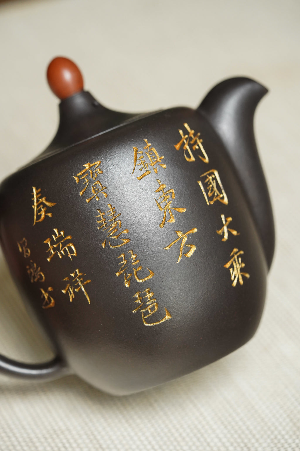 顾景舟大师高徒·双国大师李昌鸿之作【鸿运当头壶】原矿优质黑金砂·400cc