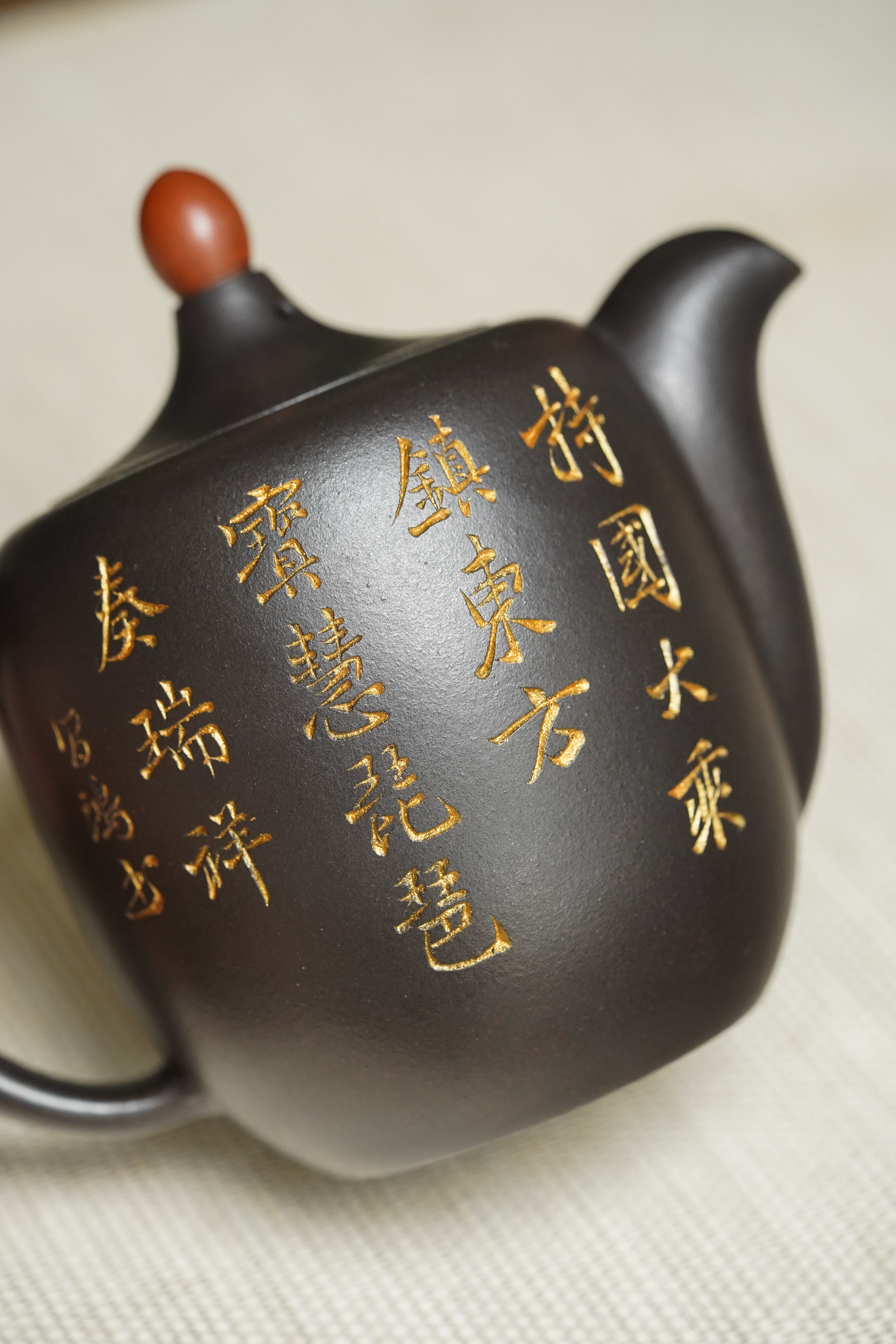 顾景舟大师高徒·双国大师李昌鸿之作【鸿运当头壶】原矿优质黑金砂·400cc