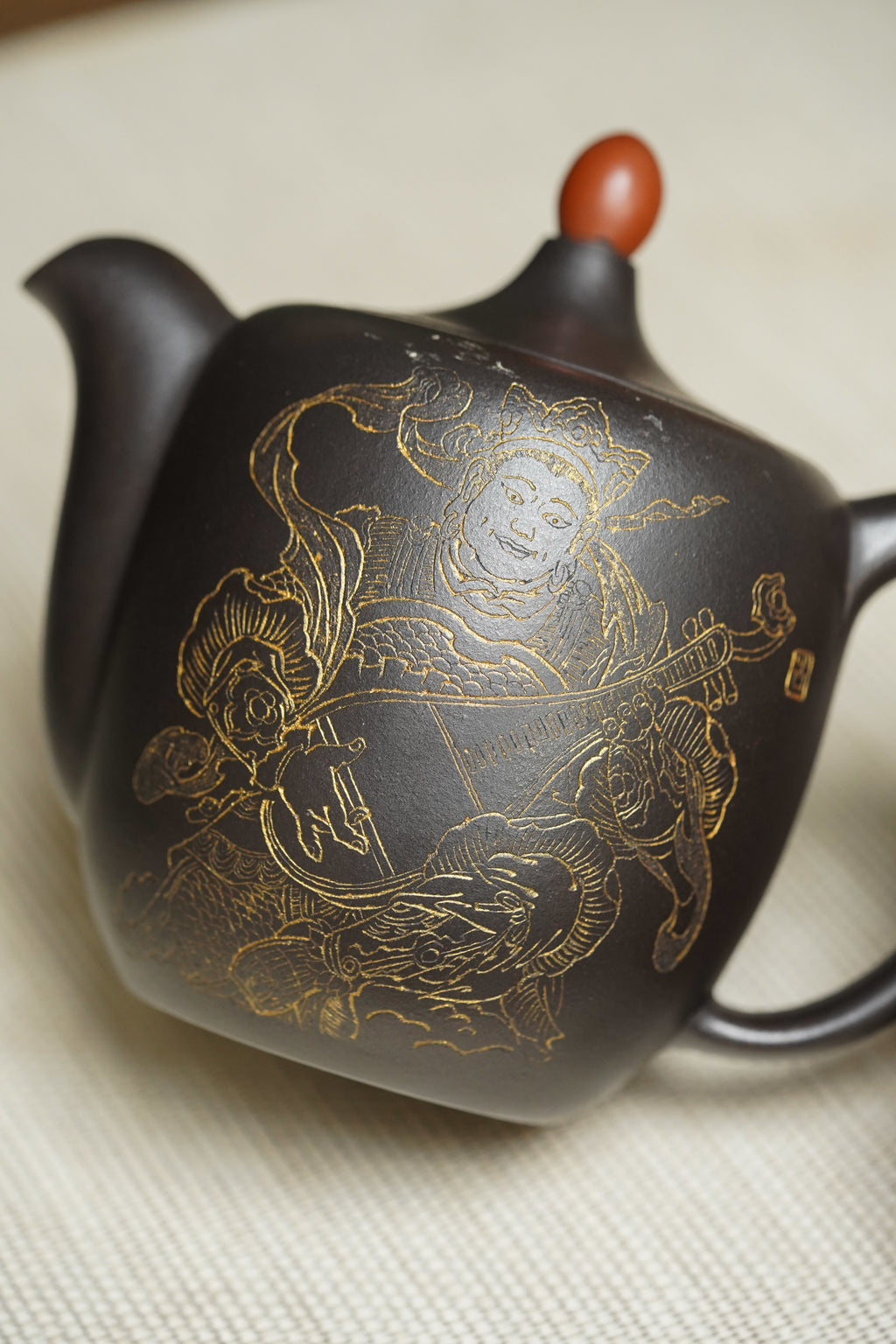 顾景舟大师高徒·双国大师李昌鸿之作【鸿运当头壶】原矿优质黑金砂·400cc