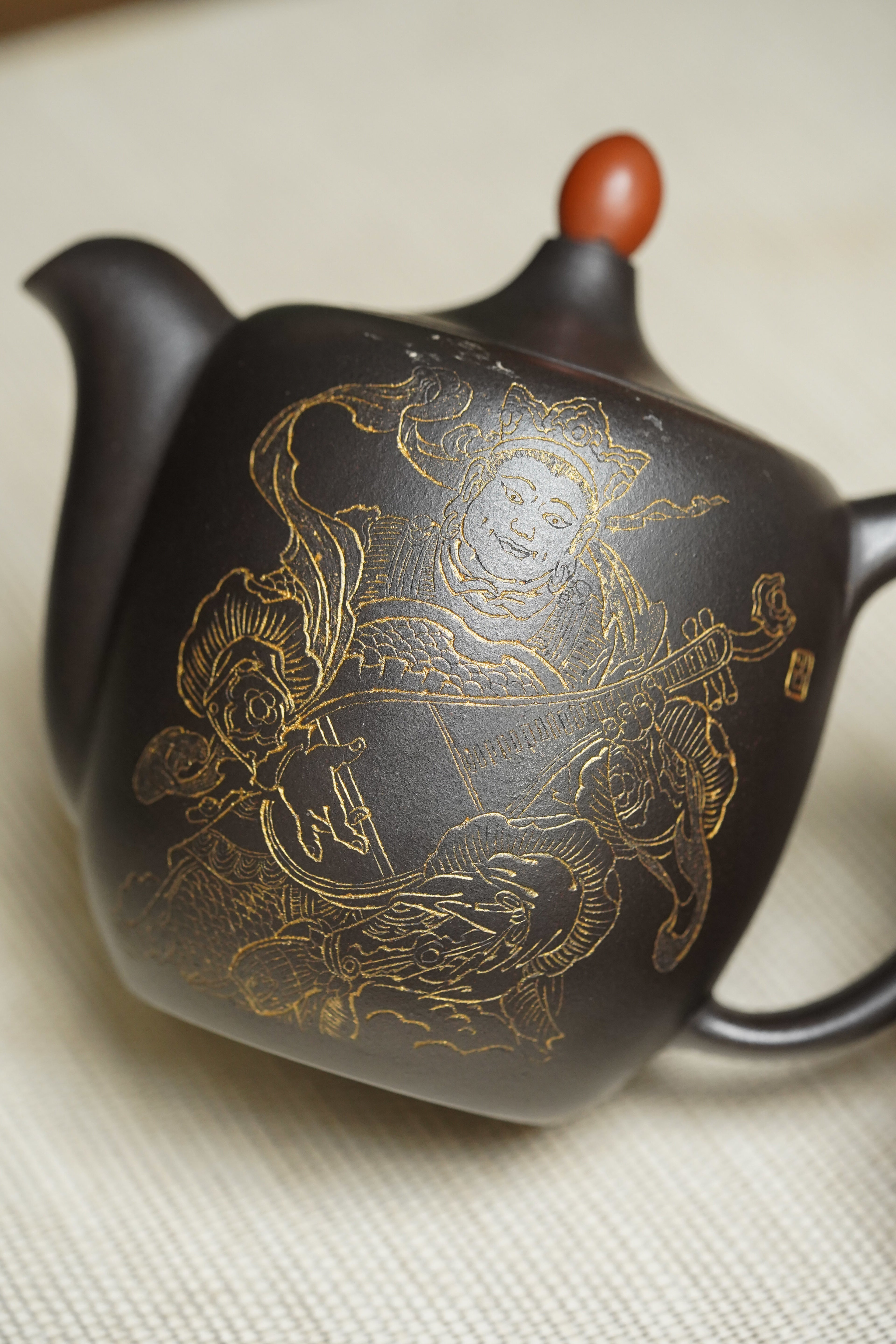 顾景舟大师高徒·双国大师李昌鸿之作【鸿运当头壶】原矿优质黑金砂·400cc