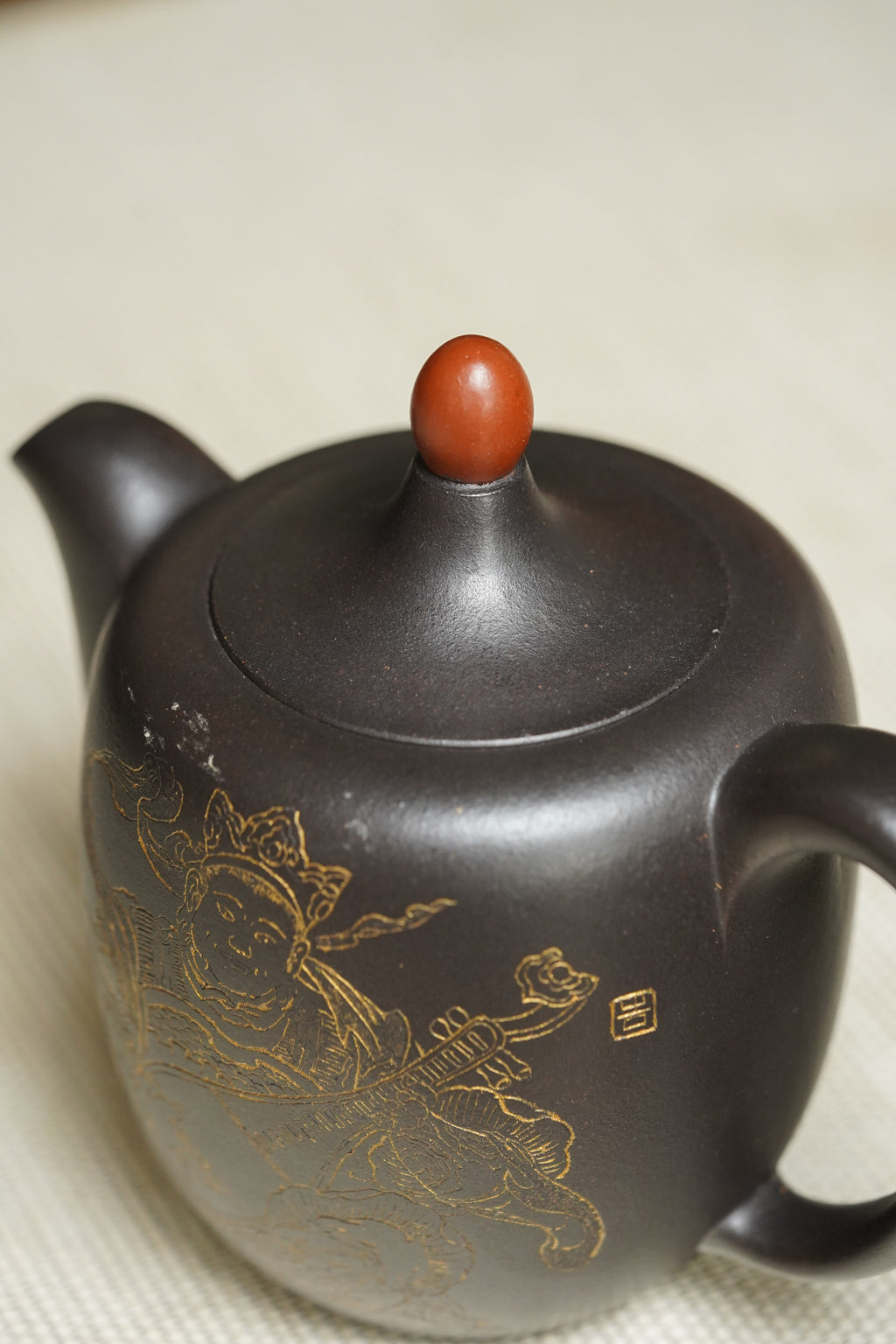 顾景舟大师高徒·双国大师李昌鸿之作【鸿运当头壶】原矿优质黑金砂·400cc