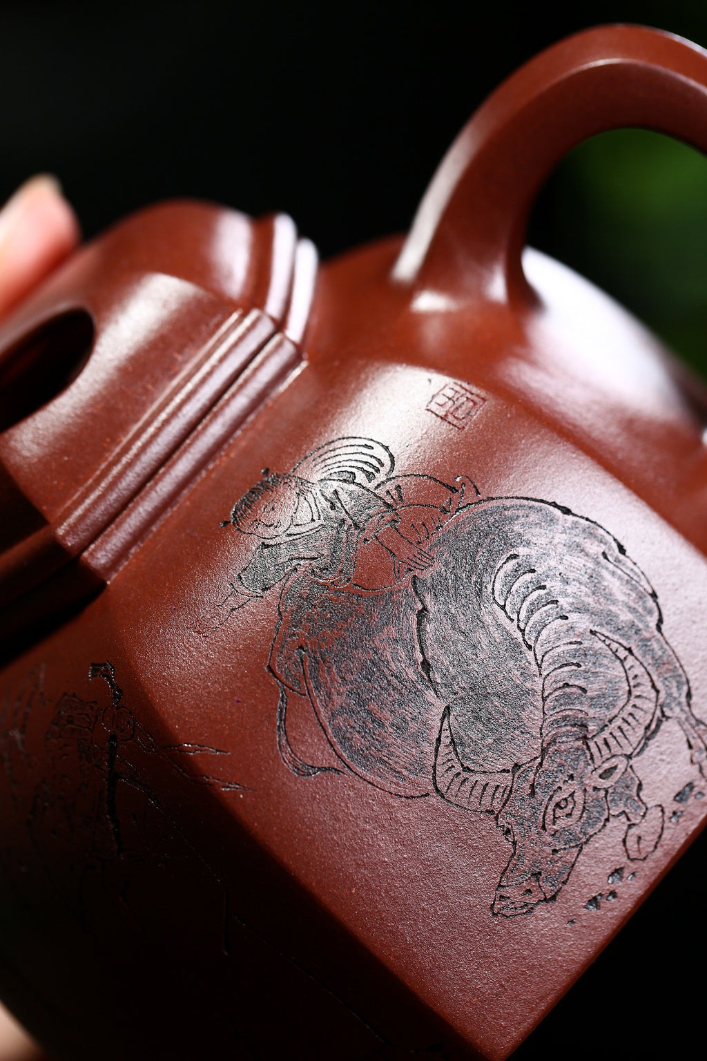 珍藏送礼级紫砂重器｜高级工艺美术师·许时娟 亲制【六方牛盖】原矿优质底槽清· 410cc