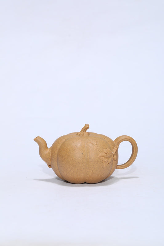 宜兴原矿紫砂·工艺师薄胎《南瓜壶》精品佳作 原矿优质老段泥·200cc 工艺美术师·王老师