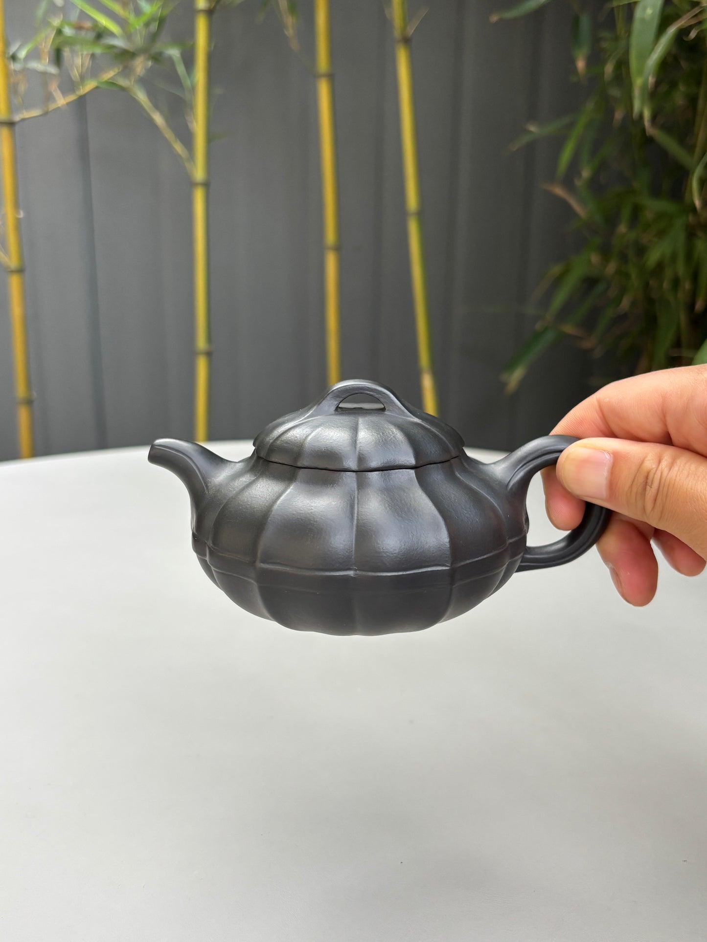 何道洪大师高徒·省名人研高赵明敏-收藏级重器【筋纹线圆】家藏朱泥还原烧 220cc