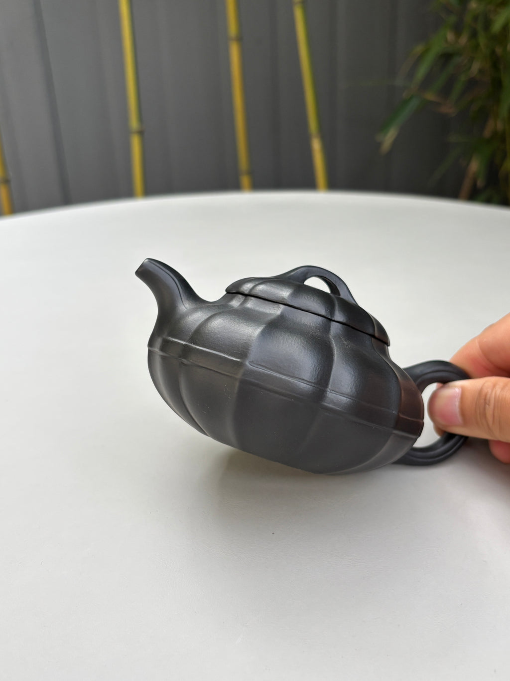 何道洪大师高徒·省名人研高赵明敏-收藏级重器【筋纹线圆】家藏朱泥还原烧 220cc