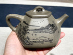 收藏重器【六方石瓢】泥料：原矿一厂鲨皮青 容量：320cc 作者：钱云娇 国家级工艺美术师