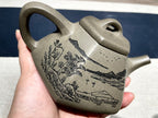 收藏重器【六方石瓢】泥料：原矿一厂鲨皮青 容量：320cc 作者：钱云娇 国家级工艺美术师