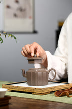 【镜菱】 制壶：储卫珍（国家级工艺美术师） 泥料：原矿青段泥 容量：240cc