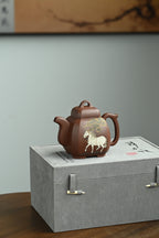 福临八方·全手工 /多届全手工大赛二等奖大拍陶手吴涛作品/泥绘名家褚萍泥绘/容量430cc/原矿底槽清
