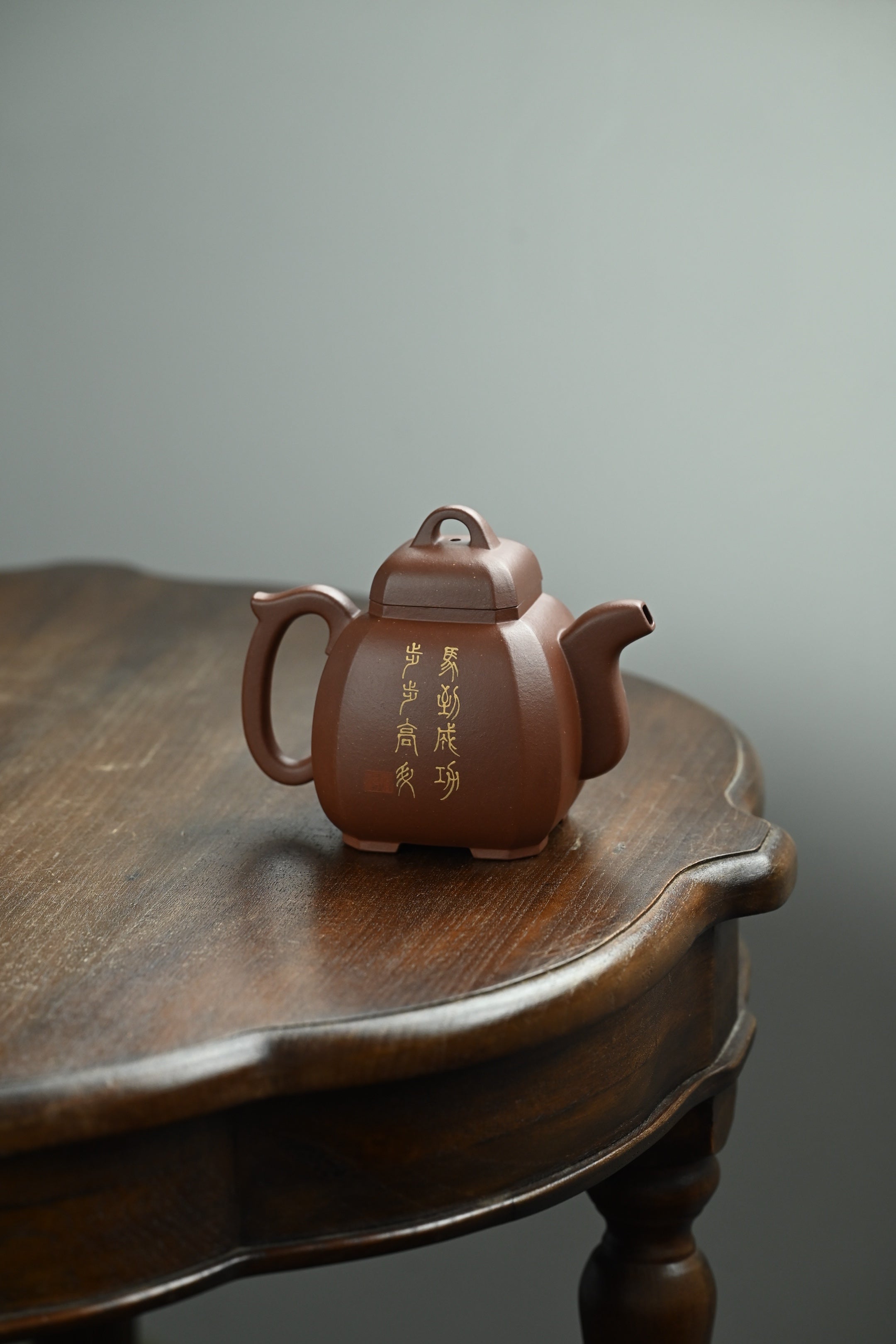 福临八方·全手工 /多届全手工大赛二等奖大拍陶手吴涛作品/泥绘名家褚萍泥绘/容量430cc/原矿底槽清
