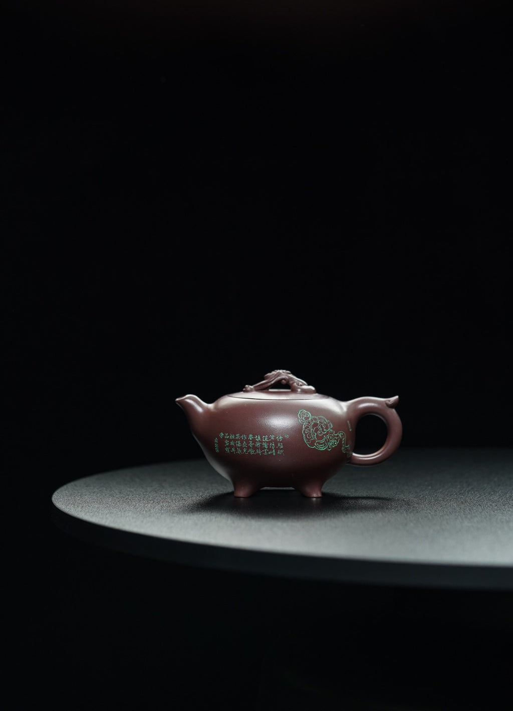 储立之大师｜中国陶瓷艺术终身成就奖获得者｜典藏重器【芝钮如意四足壶】原矿优质紫茄泥·320cc