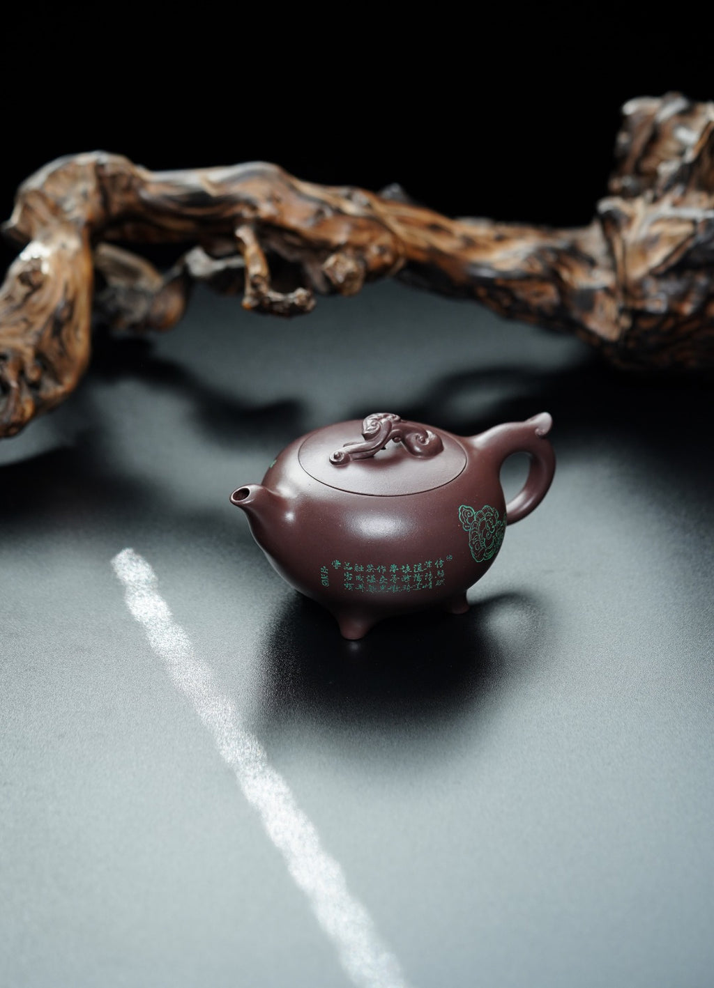 储立之大师｜中国陶瓷艺术终身成就奖获得者｜典藏重器【芝钮如意四足壶】原矿优质紫茄泥·320cc