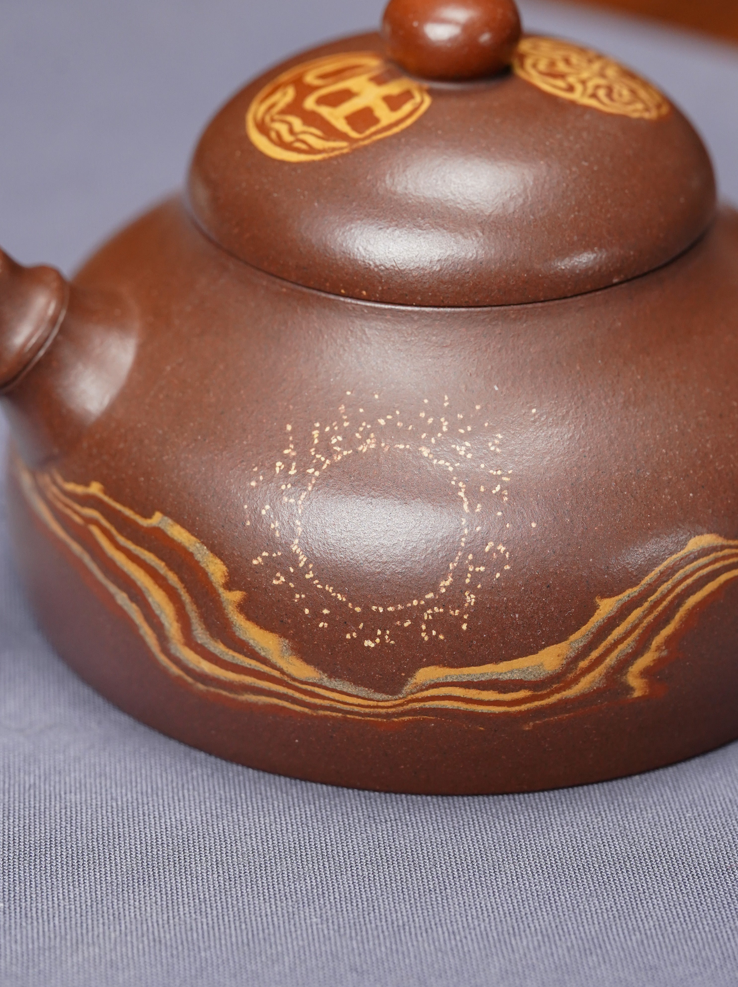 范泽锋大师高徒·省大师邱爽紫砂潜力重器【鸿运当头壶】原矿优质老紫泥·180cc