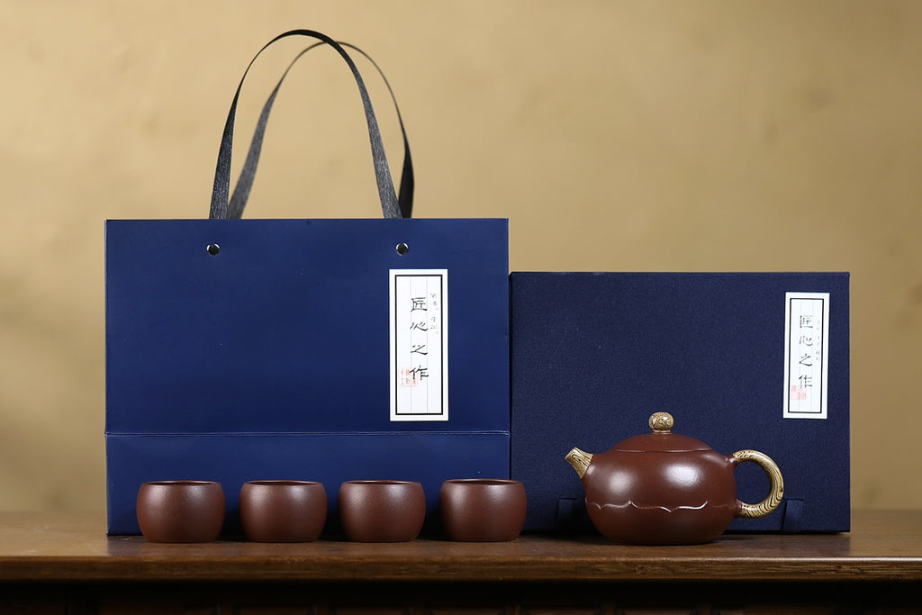 原矿紫砂壶精品套组《西施》特色绞泥 ——极品老紫泥·320cc ——实力派陶艺家·杨菲