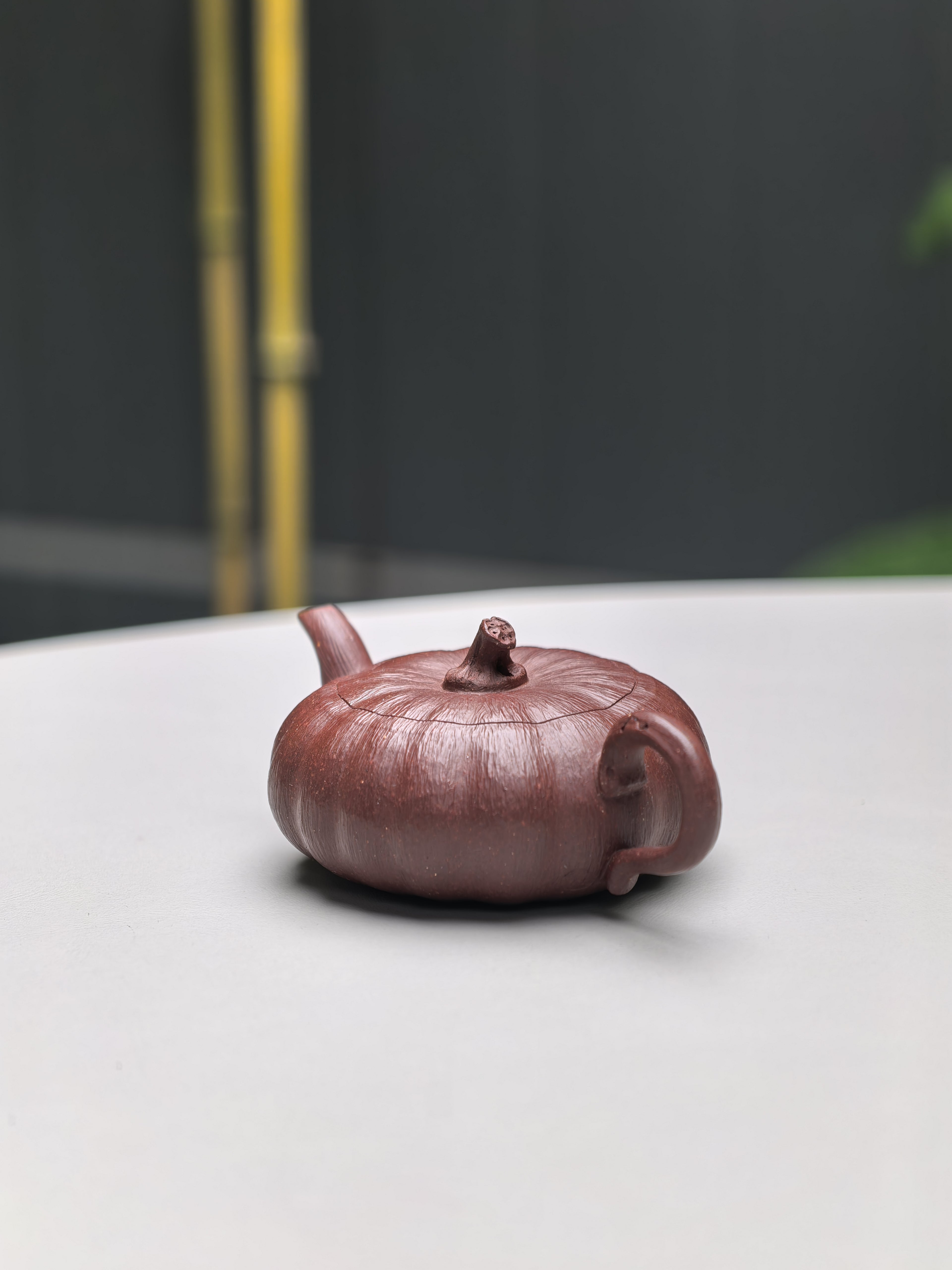 超级小南瓜（双色款）·70CC精品把玩器，内推球孔 手工制作·高端茶客必备 小草书文气十足 原矿老紫泥