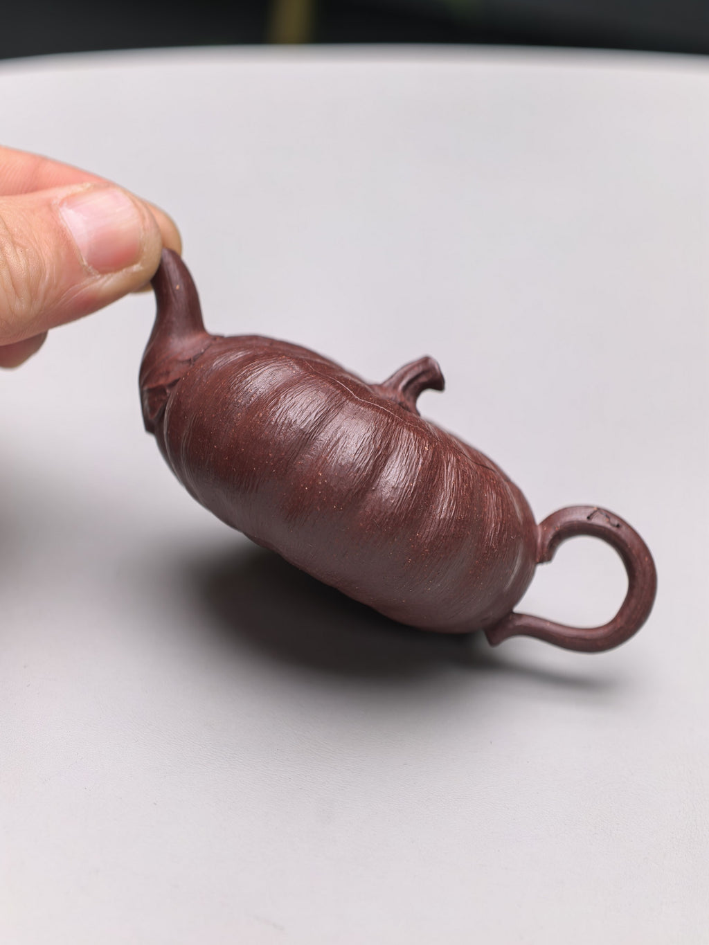 超级小南瓜（双色款）·70CC精品把玩器，内推球孔 手工制作·高端茶客必备 小草书文气十足 原矿老紫泥