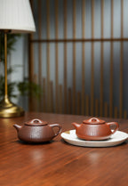 一器藏心经·紫砂纳万福｜郑求标大师｜双心经至尊臻品【光明石瓢壶】原矿极品底槽清·220cc