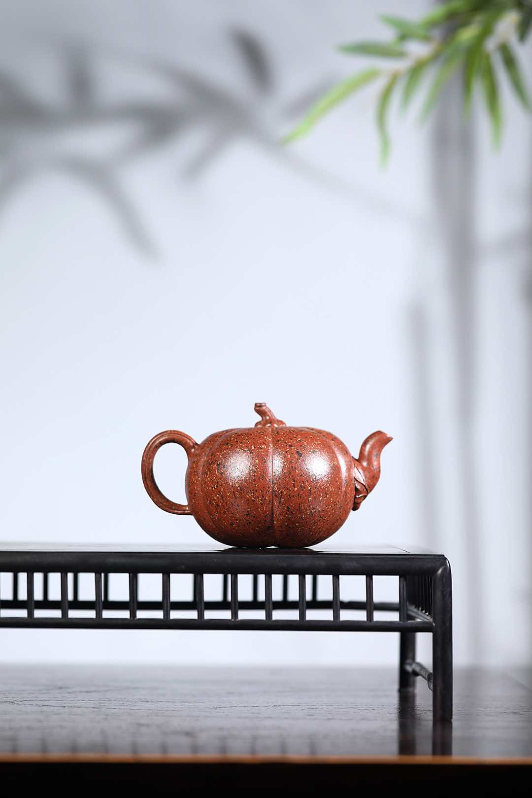 紫砂非遗花器泰斗·蒋蓉唯一嫡传｜蒋艺华亲制巅峰臻品【七彩南瓜壶】原矿极品纯红降坡·250cc