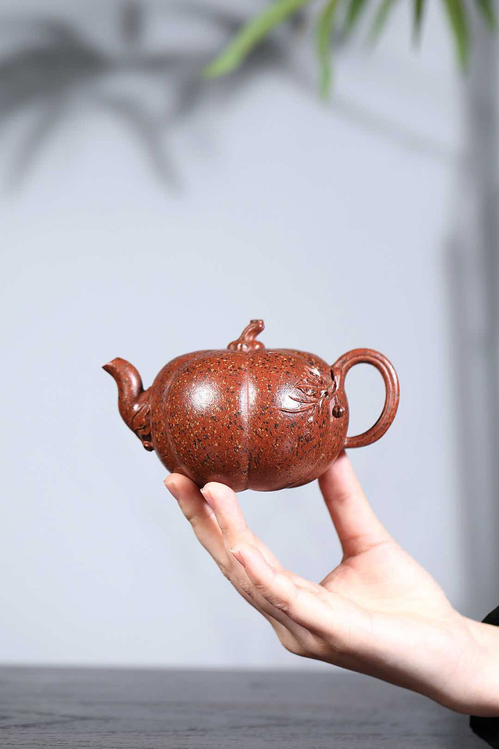 紫砂非遗花器泰斗·蒋蓉唯一嫡传｜蒋艺华亲制巅峰臻品【七彩南瓜壶】原矿极品纯红降坡·250cc