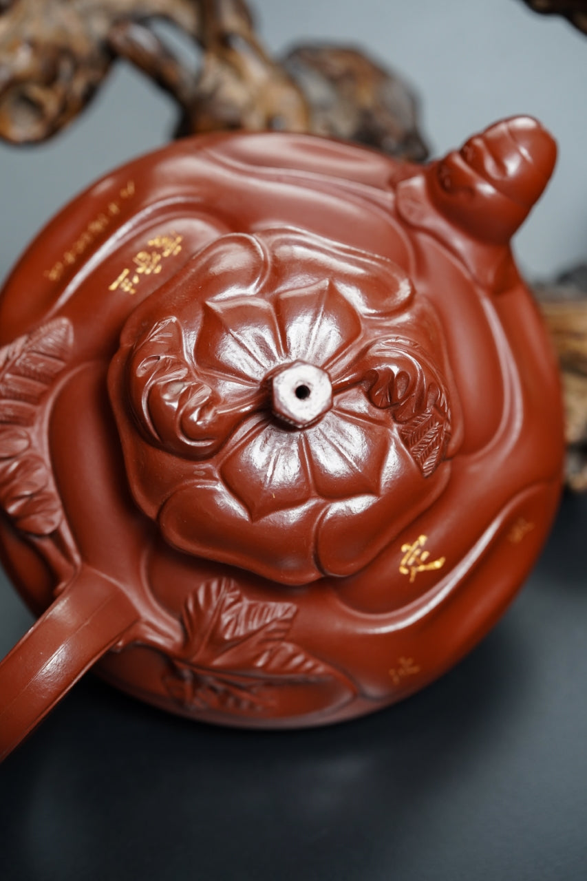 储立之大师｜中国陶瓷艺术终身成就奖获得者｜典藏重器【风卷葵壶】原矿优质红泥·350cc