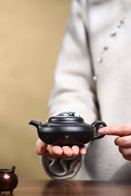 紫砂重器·椭圆线圆｜蒋诗情原矿底槽清还原烧·洒金雅器｜巅峰力作 原矿底槽清还原烧·160cc