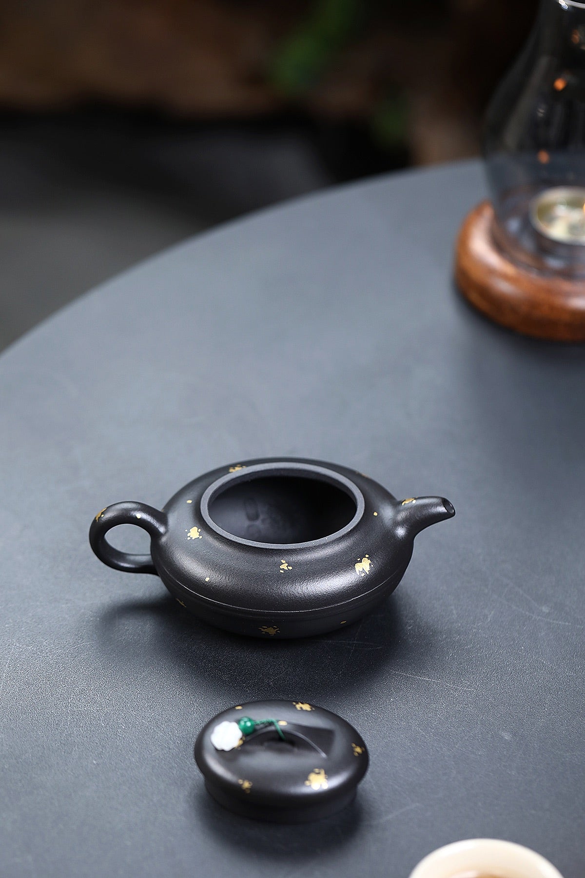 紫砂重器·椭圆线圆｜蒋诗情原矿底槽清还原烧·洒金雅器｜巅峰力作 原矿底槽清还原烧·160cc