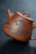 中华神刀·刻绘巅峰 博物馆同款｜杨喜雨大师陶刻巅峰臻品·博物馆同款《高石瓢壶》原矿极品底槽清·230cc