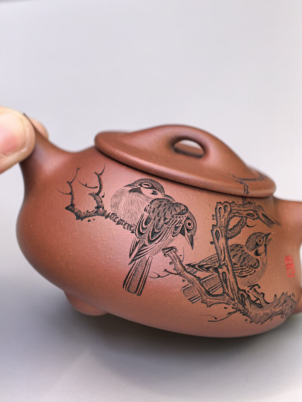 新品❤️中华神刀·刻绘巅峰 杨喜雨大师陶刻巅峰臻品《景舟石瓢壶》原矿极品底槽清·210cc