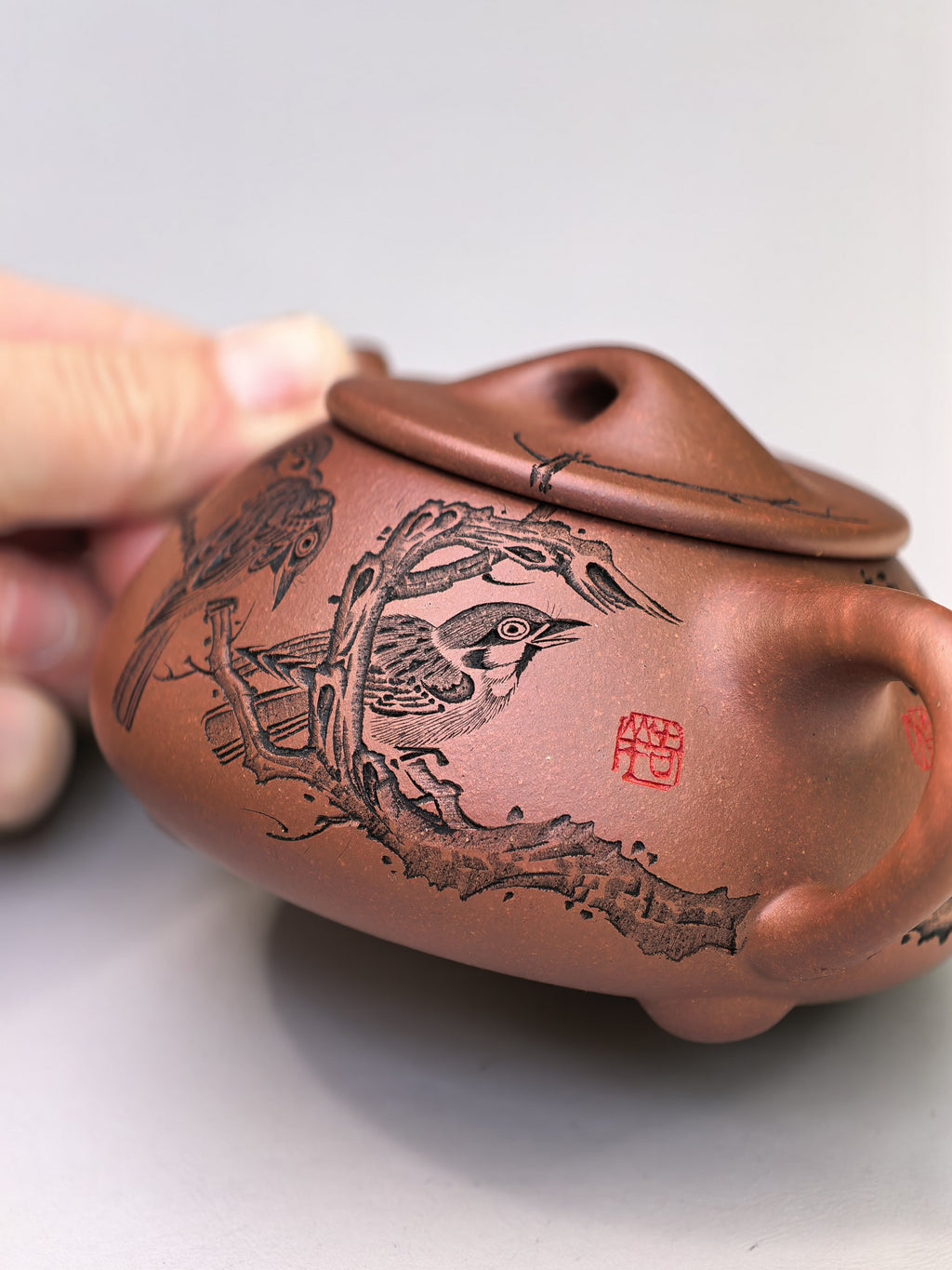 新品❤️中华神刀·刻绘巅峰 杨喜雨大师陶刻巅峰臻品《景舟石瓢壶》原矿极品底槽清·210cc