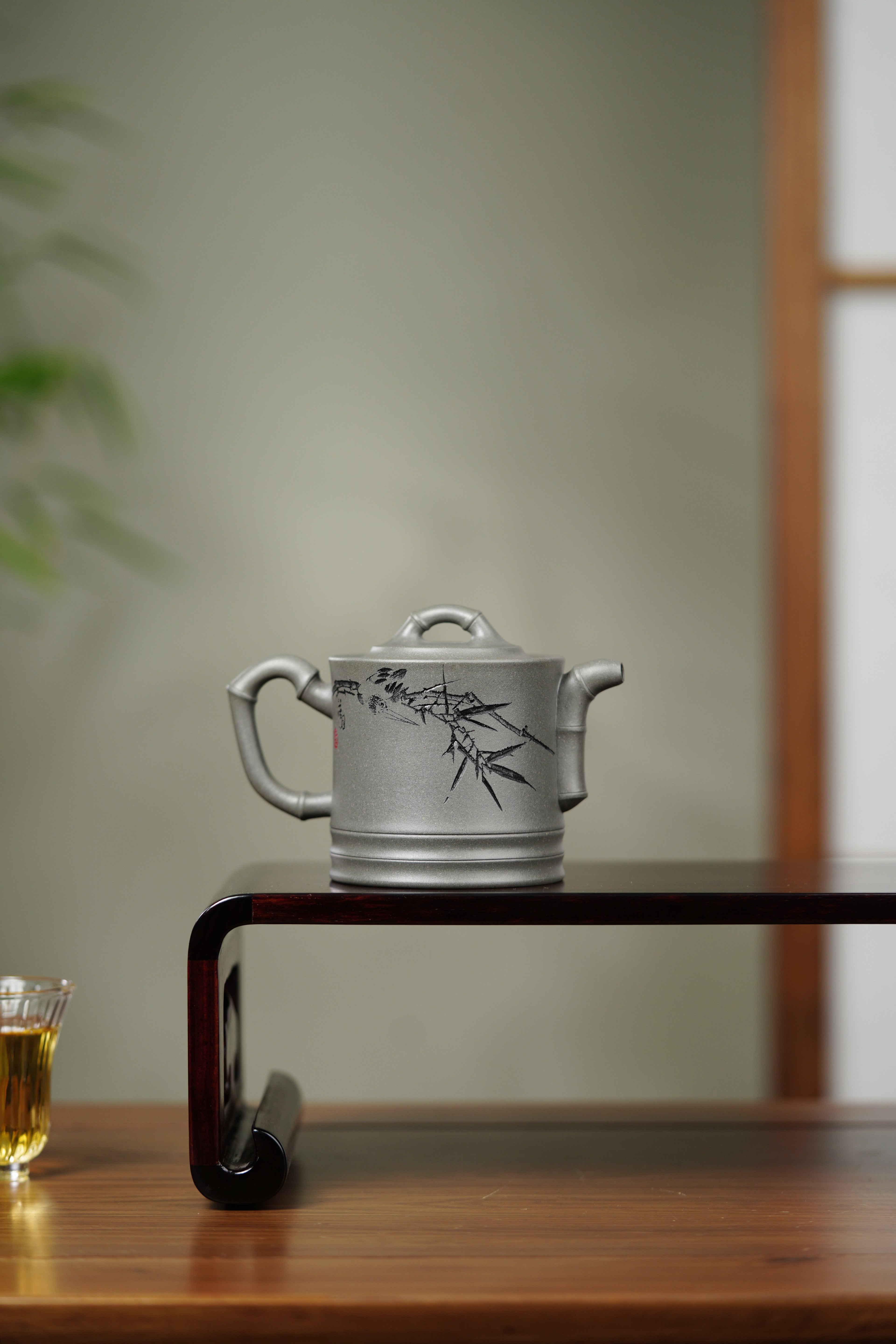 上清紫砂·善传千秋｜紫砂界慈善艺术家｜厉上清 巅峰臻品《亦有竹壶》原矿优质天青泥·260cc