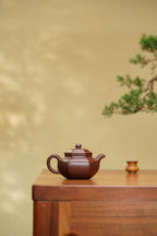 稀世典藏·紫砂孤品｜沈更轶大师薄胎巅峰之作【六方仿古壶】原矿极品老紫泥·200cc