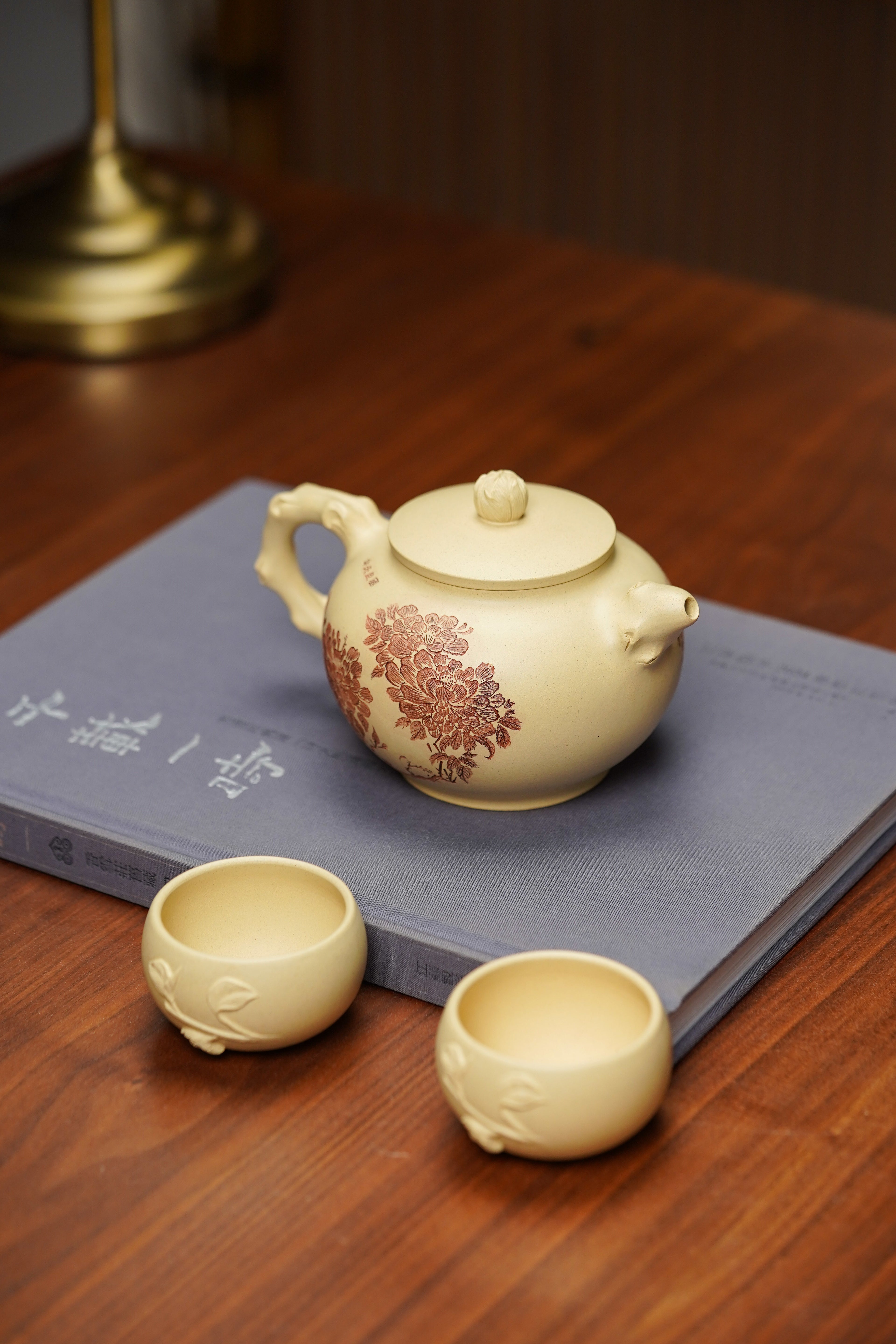 国大师李昌鸿·臻品福利🧧紫砂泰斗顾景舟传承·双国大师之作【牡丹花开套组】原矿优质本山绿·420cc