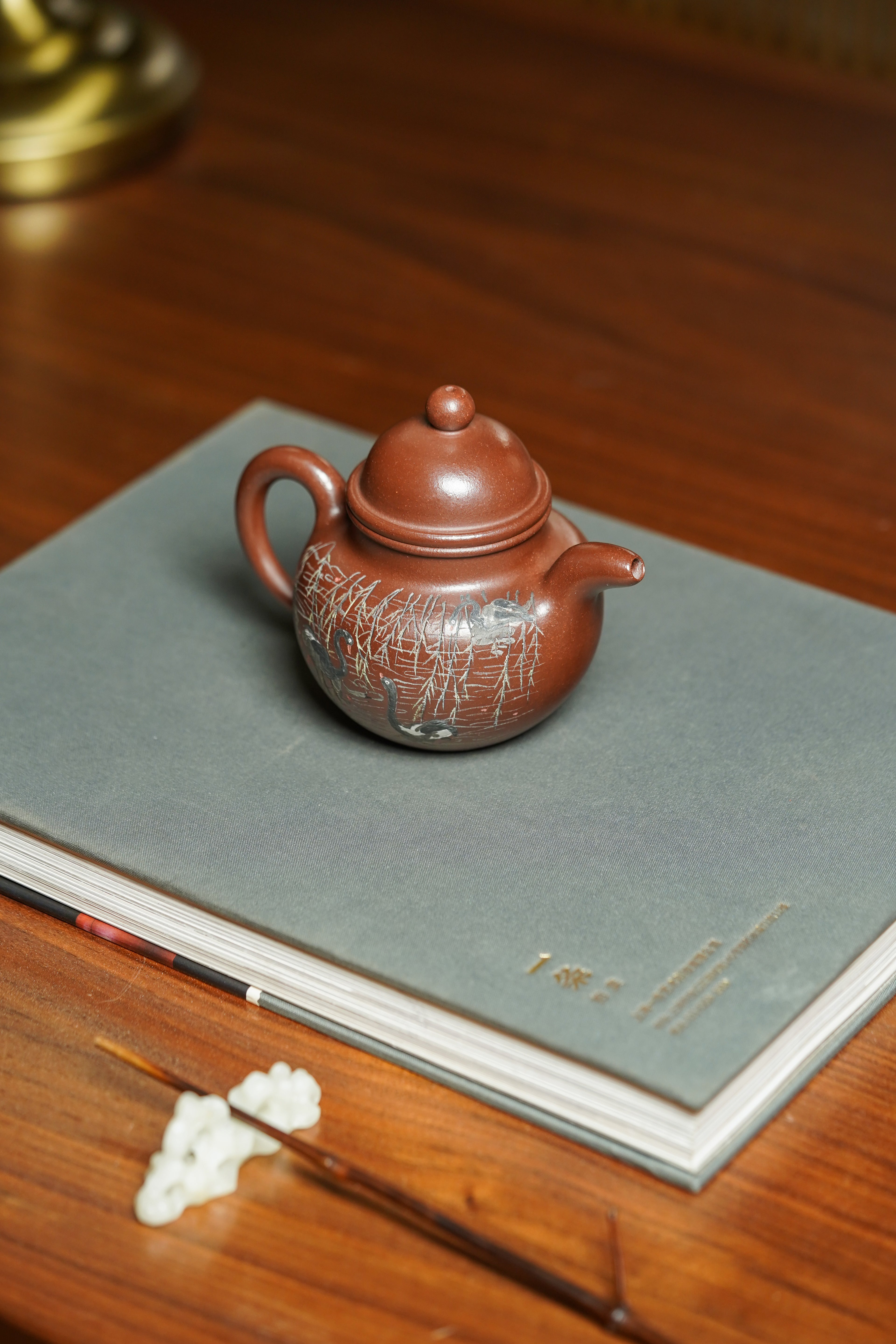 新品👏双璧齐辉·收藏界王炸重器👍吴冠中～李昌鸿双大师联名限量款《掇球壶》原矿优质陈腐底槽清·240cc