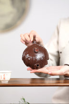 紫砂非遗花器泰斗·蒋蓉唯一嫡传｜蒋艺华亲制巅峰臻品【灵芝壶】原矿极品老紫泥·280cc