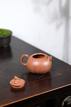 紫砂非遗花器泰斗·蒋蓉唯一嫡传｜蒋艺华亲制巅峰臻品【山竹壶】原矿极品老段泥·220cc