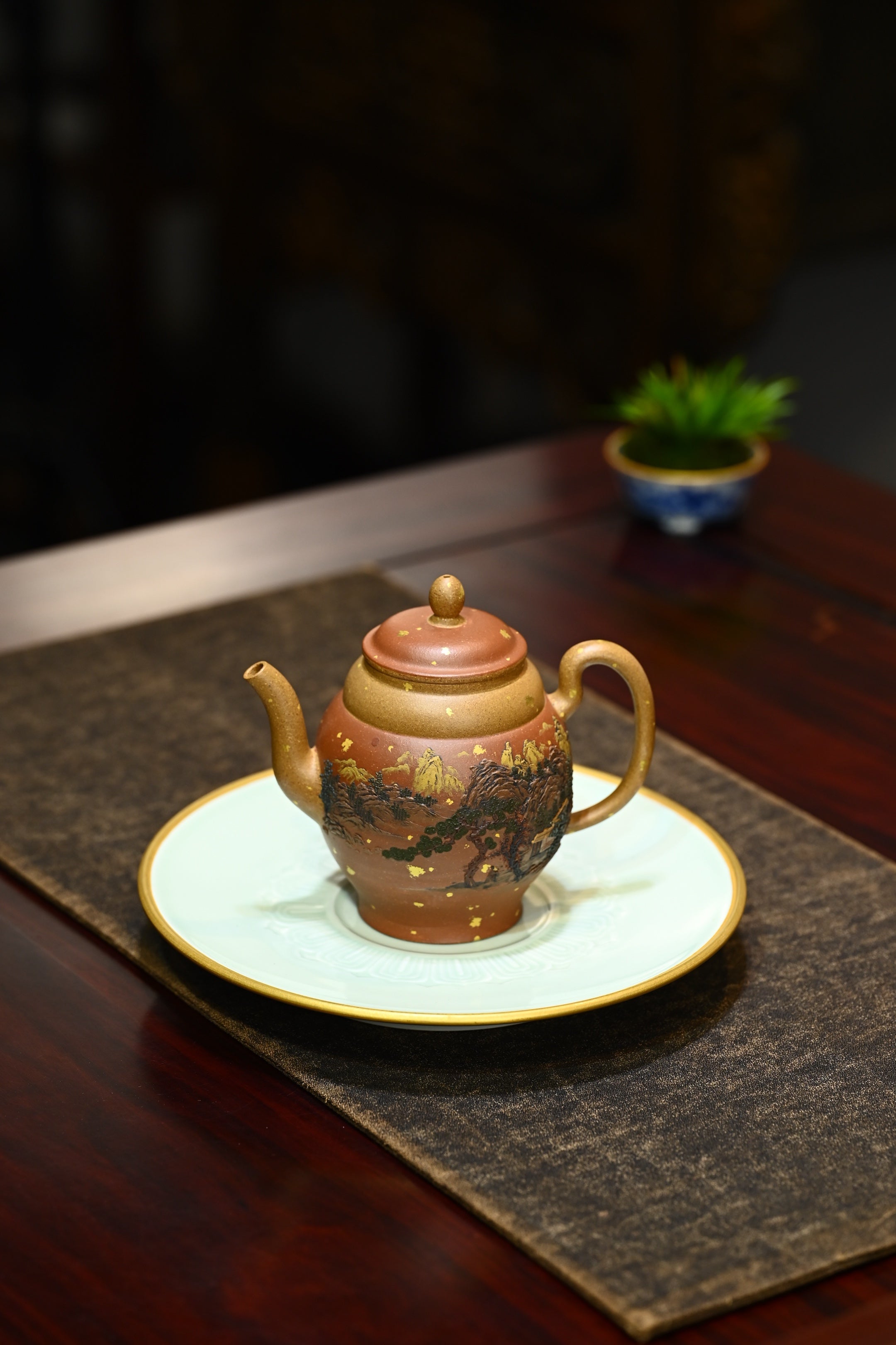 饮悦· 全手工 /六届全手工大赛一等奖高工施昌作品 /容量250cc/原矿段泥洒金